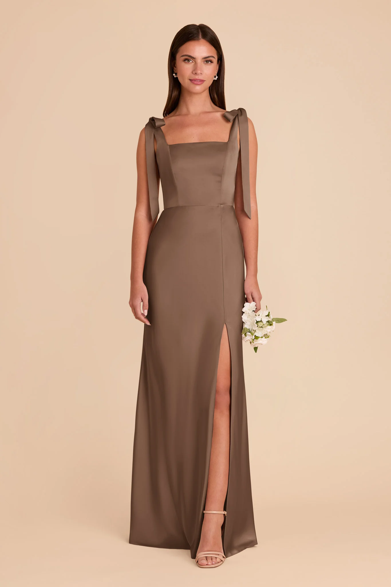 Matte Satin Mocha Dress - XNAUWBI