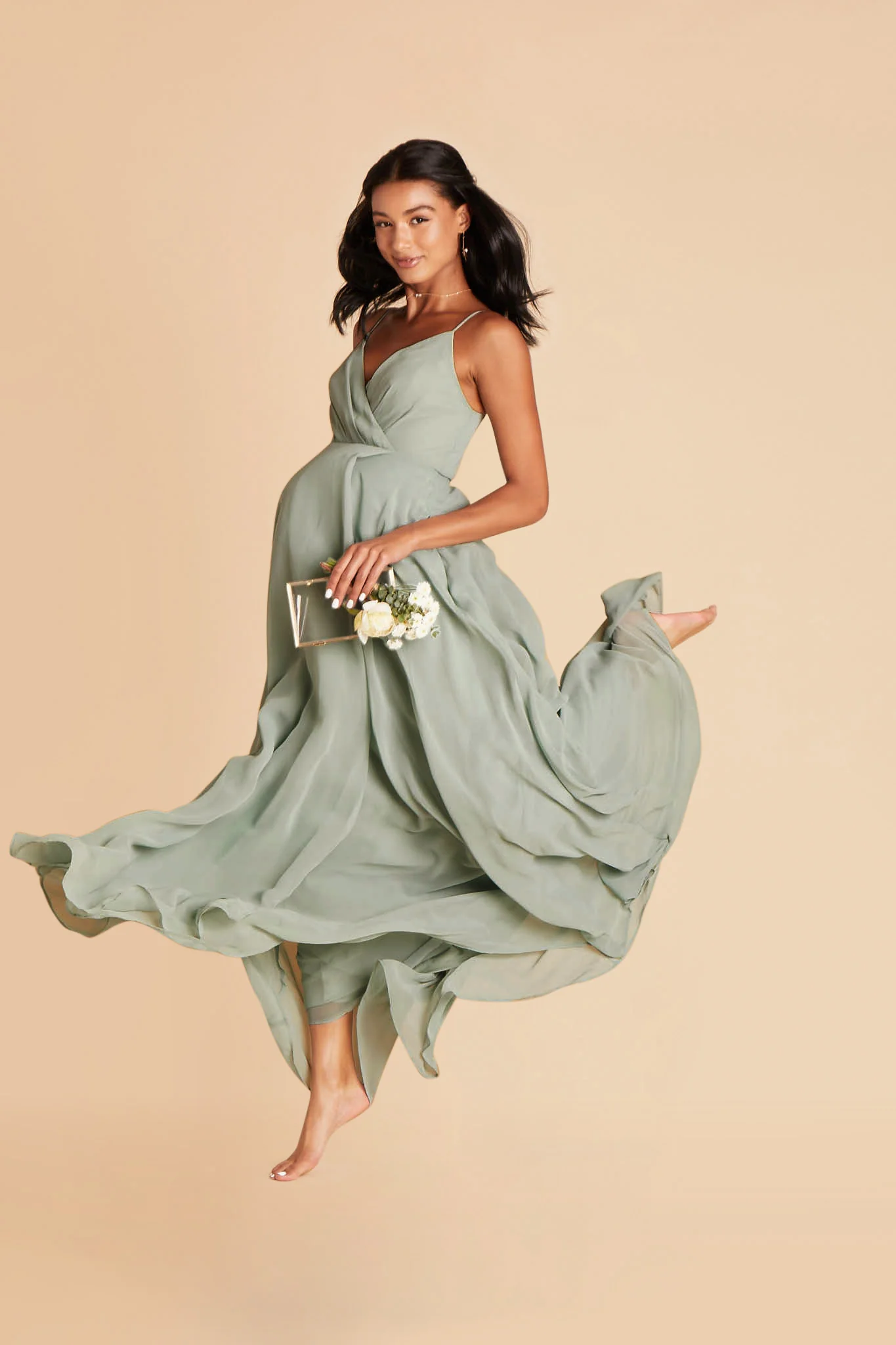 Chiffon Sage Dress - XNAUWBI
