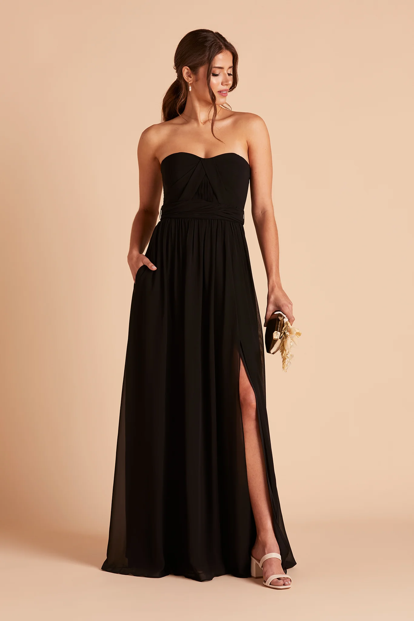 Chiffon Black Dress - XNAUWBI