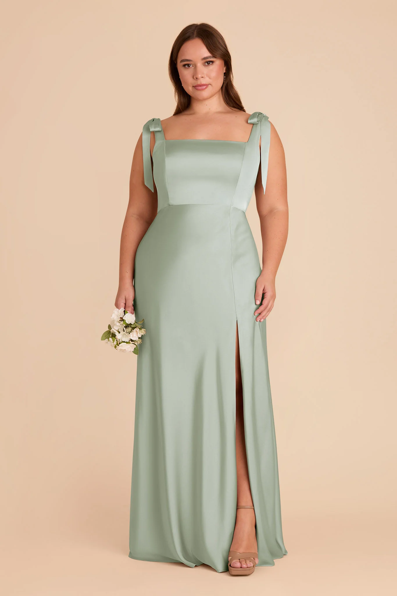 Matte Satin Sage Dress - XNAUWBI
