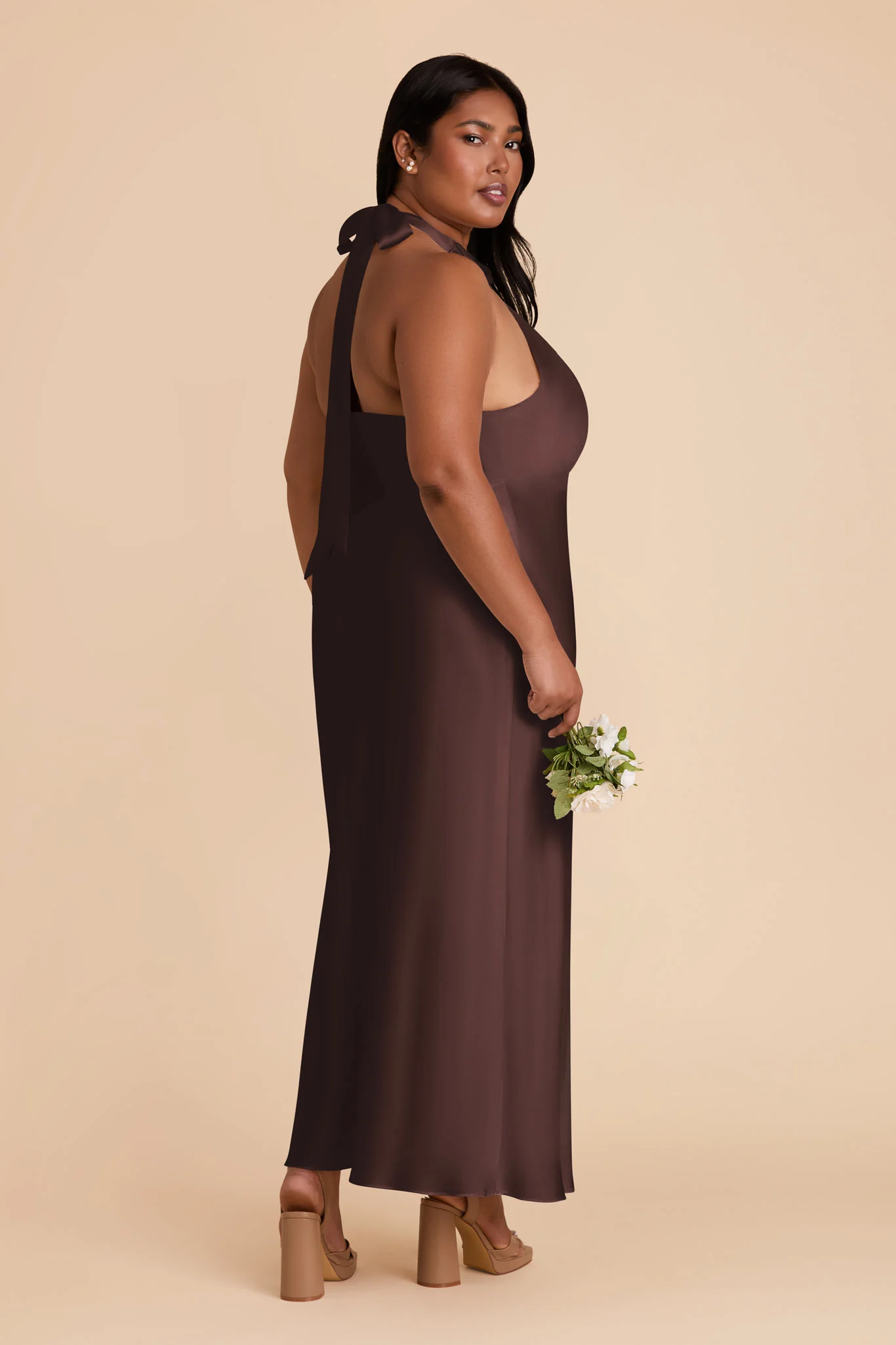 Matte Satin Espresso Dress - XNAUWBI