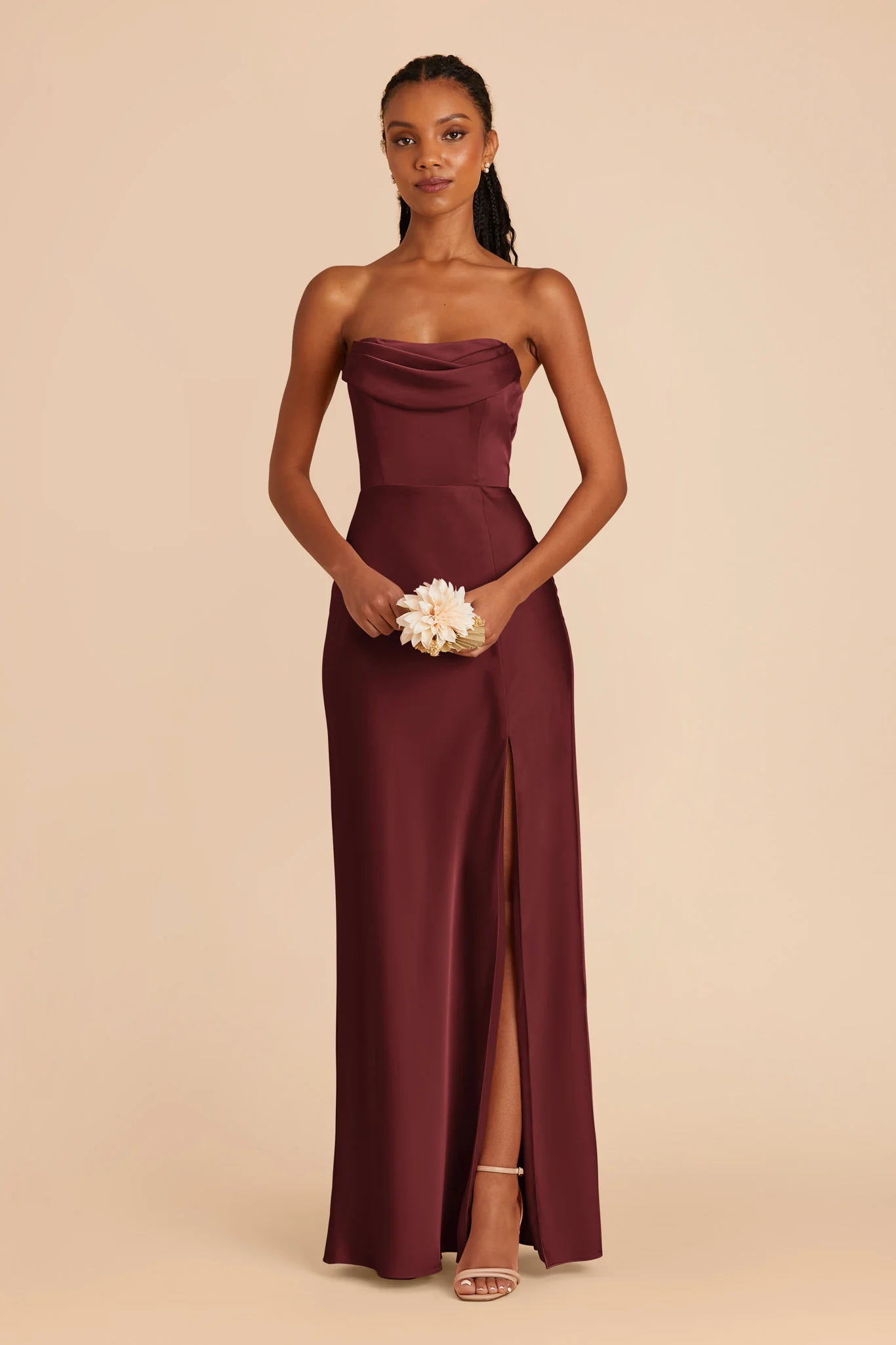 Matte Satin Cabernet Dress - XNAUWBI