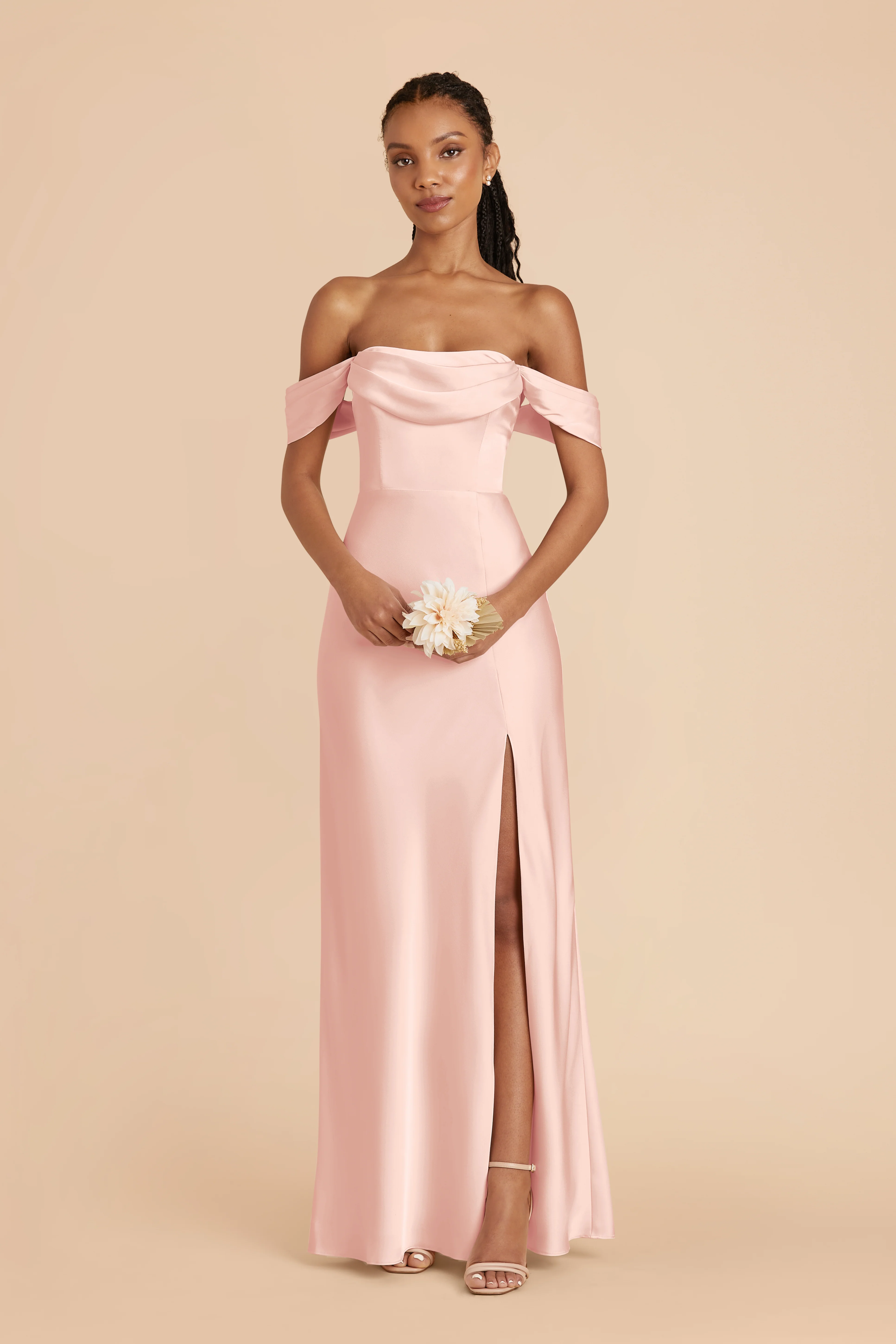 Matte Satin Blush Pink Dress - XNAUWBI