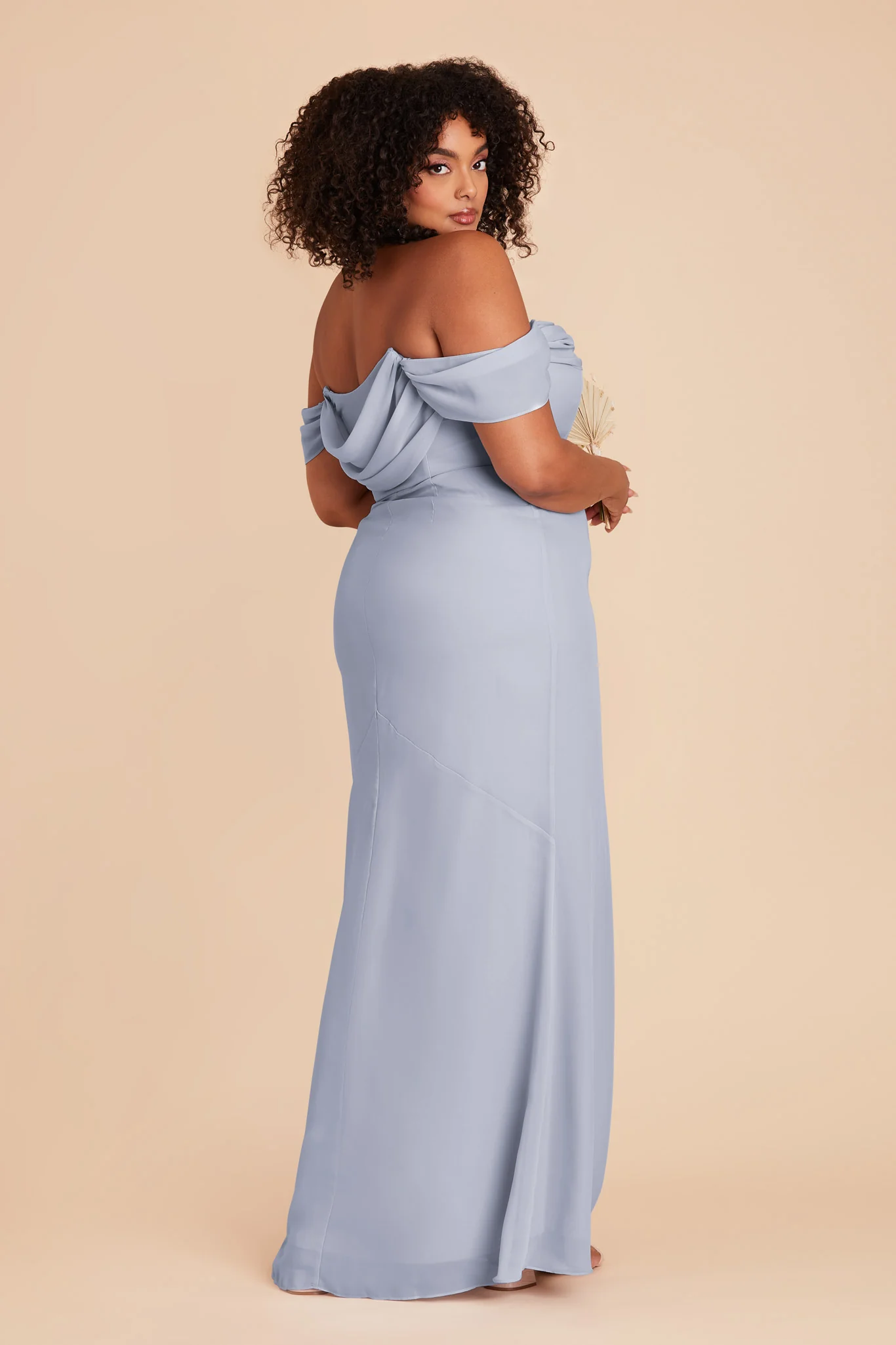 Chiffon Dusty Blue Dress - XNAUWBI