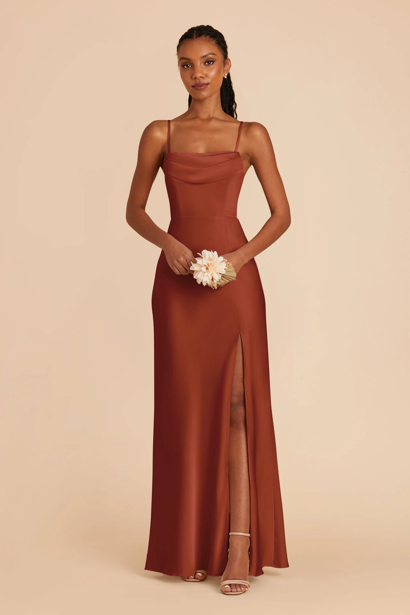 Matte Satin Auburn Dress - XNAUWBI