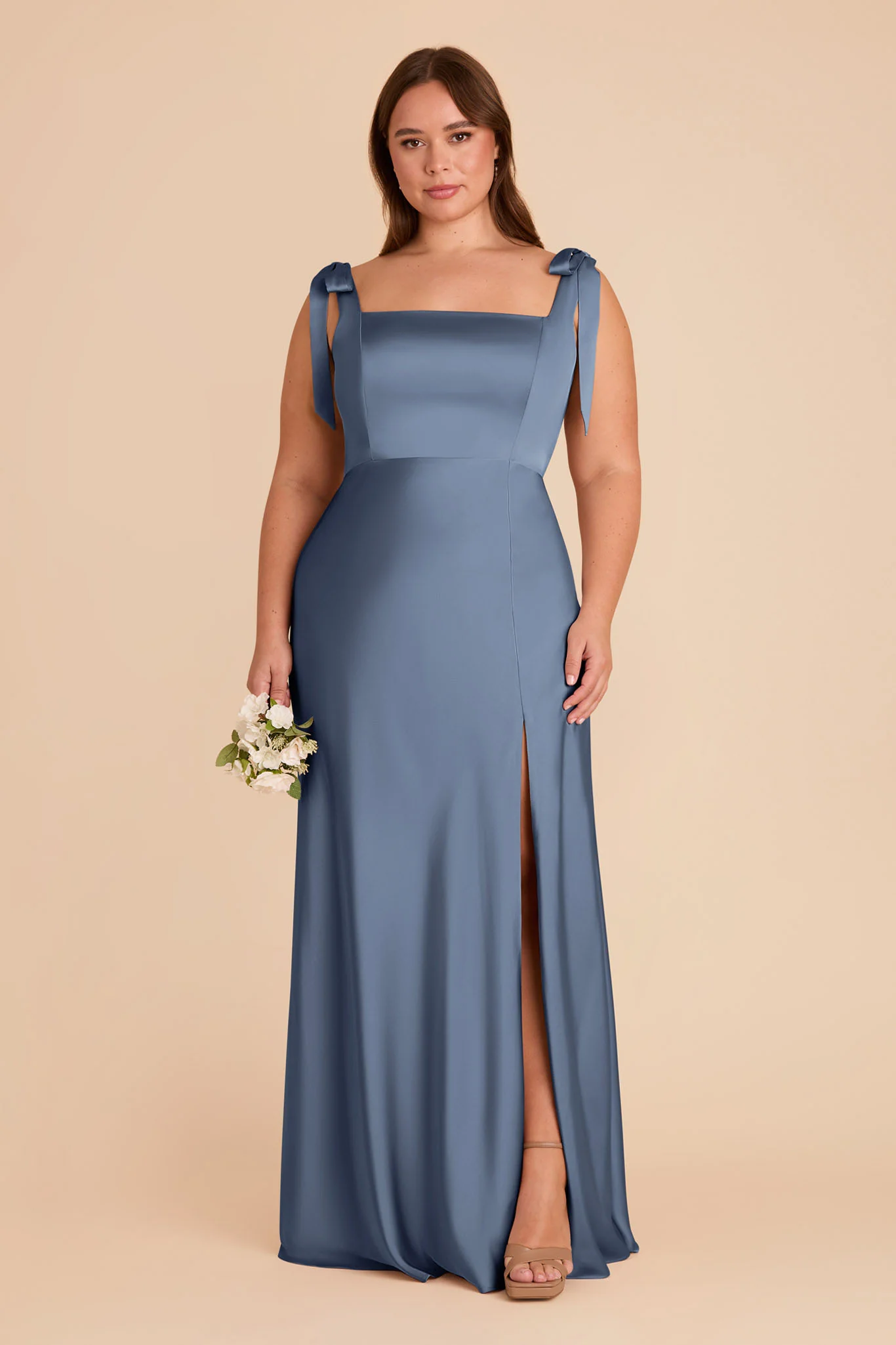 Matte Satin French Blue Dress - XNAUWBI
