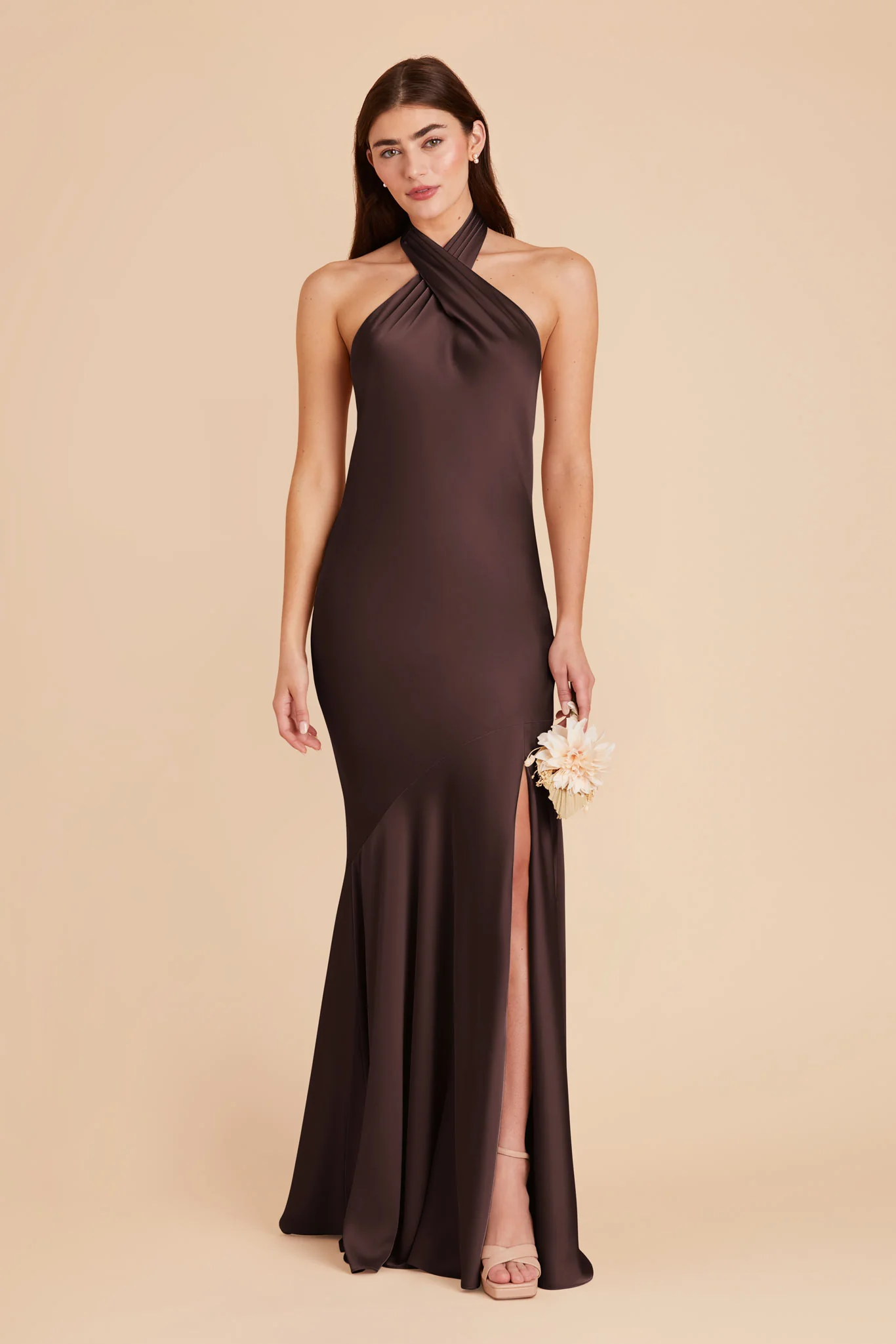 Matte Satin Espresso Dress - XNAUWBI