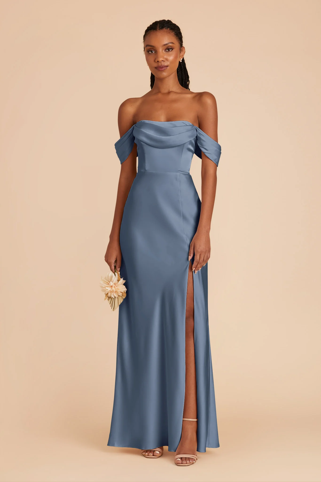 Matte Satin French Blue Dress - XNAUWBI