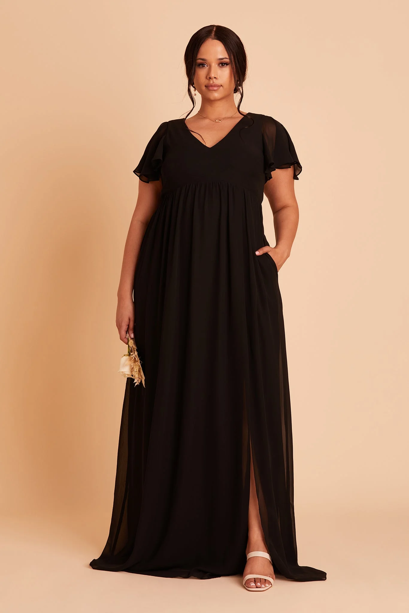 Chiffon Black Dress - XNAUWBI