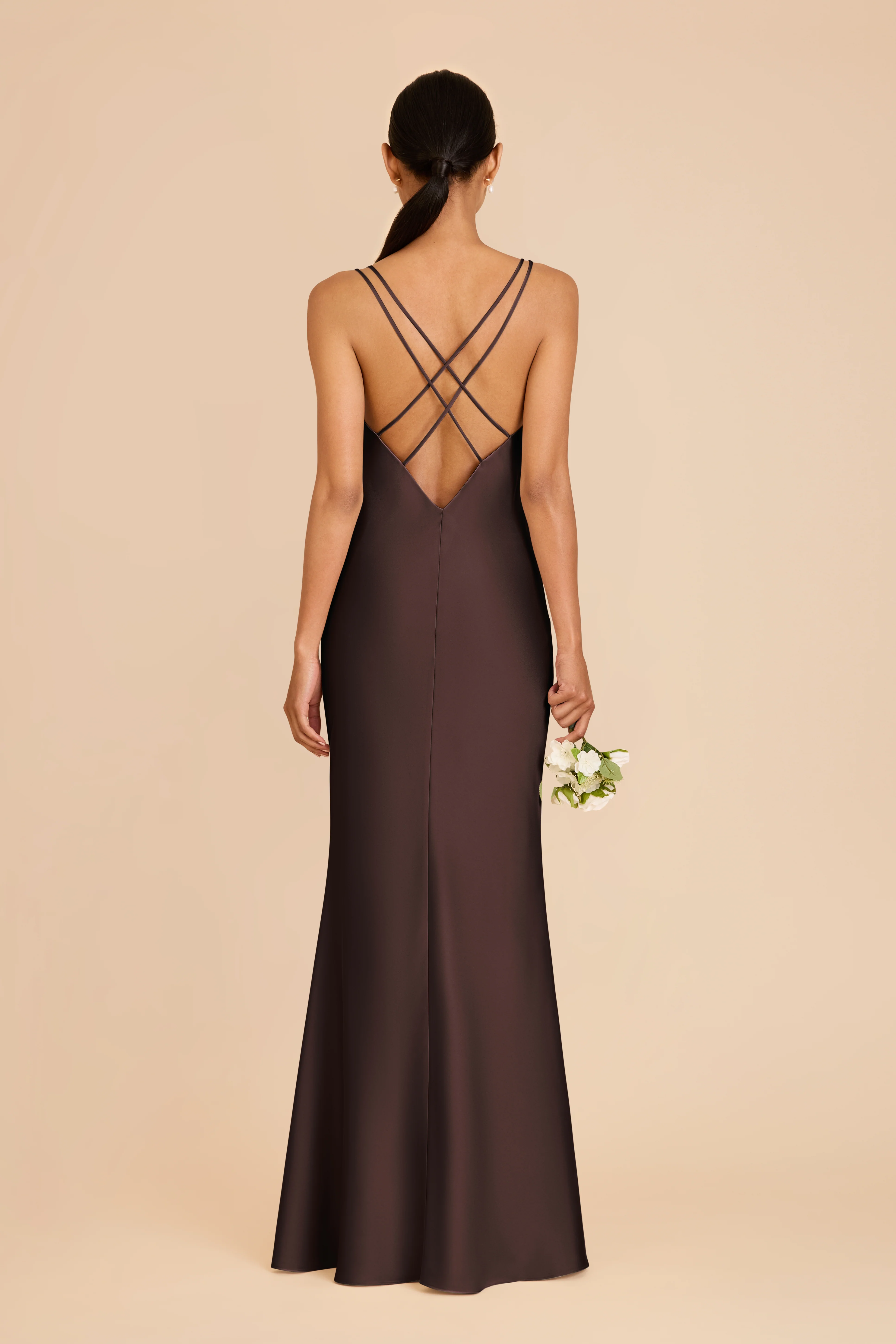 Matte Satin Espresso Dress - XNAUWBI
