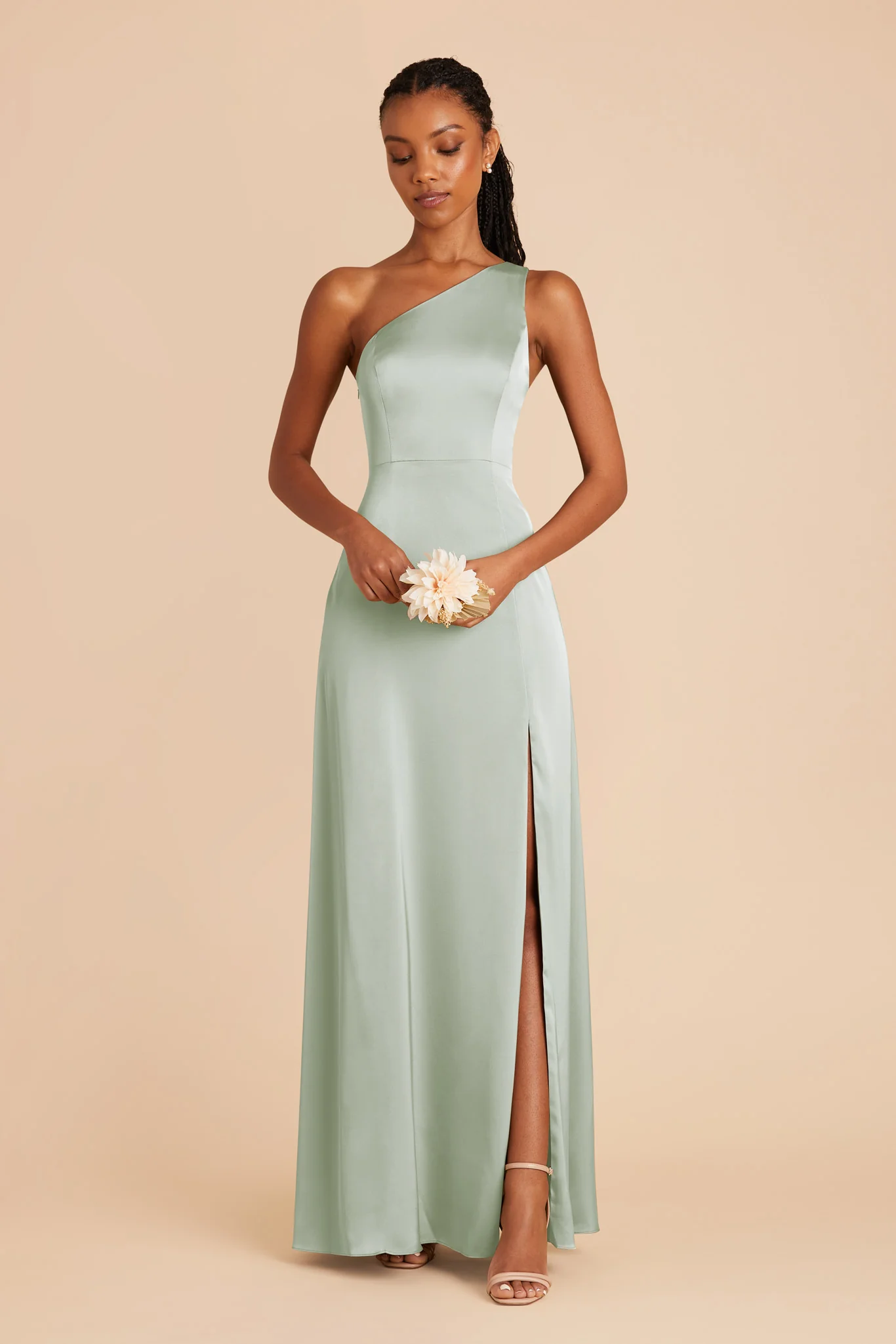 Matte Satin Sage Dress - XNAUWBI