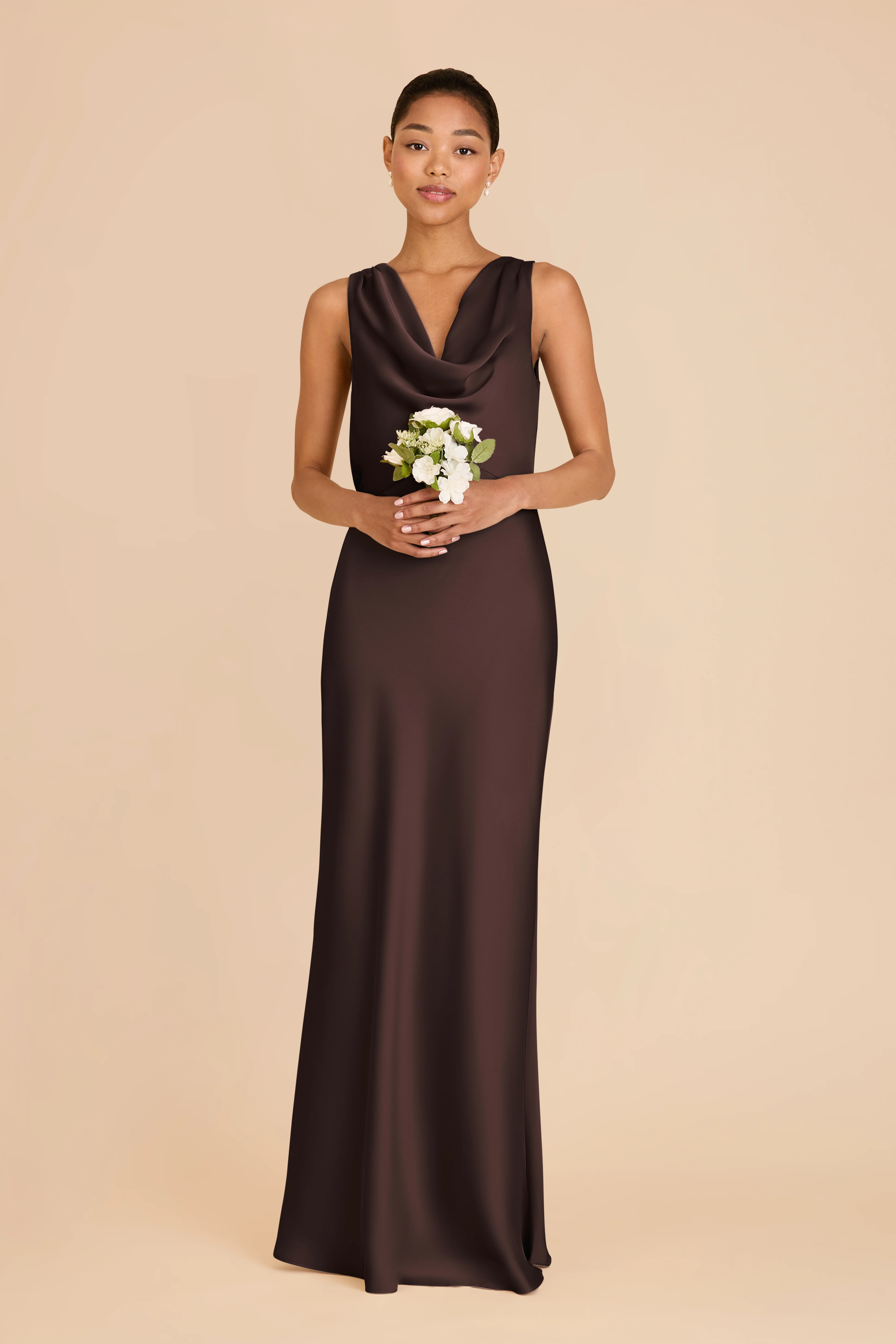 Matte Satin Espresso Dress - XNAUWBI