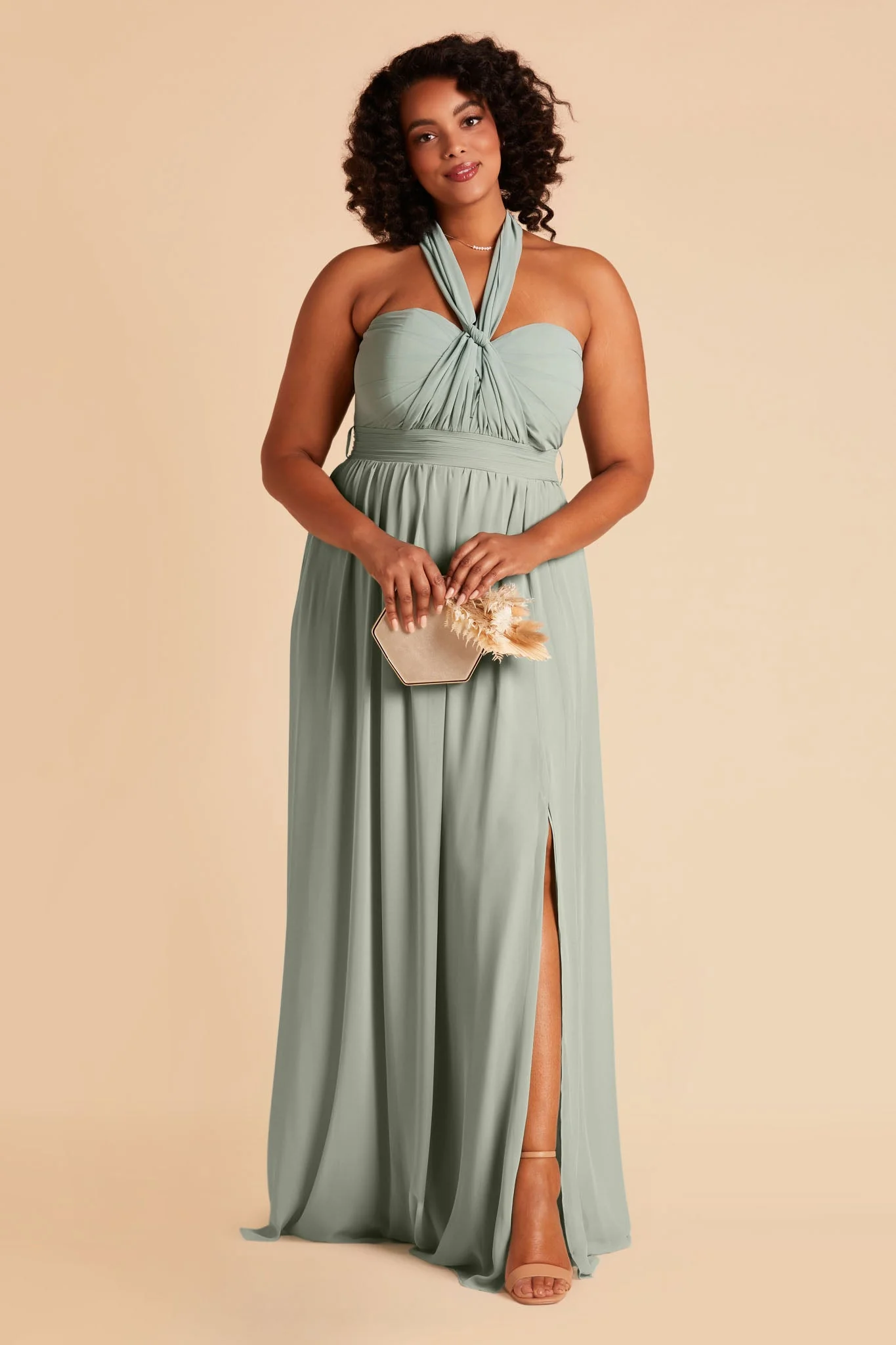 Chiffon Sage Dress - XNAUWBI