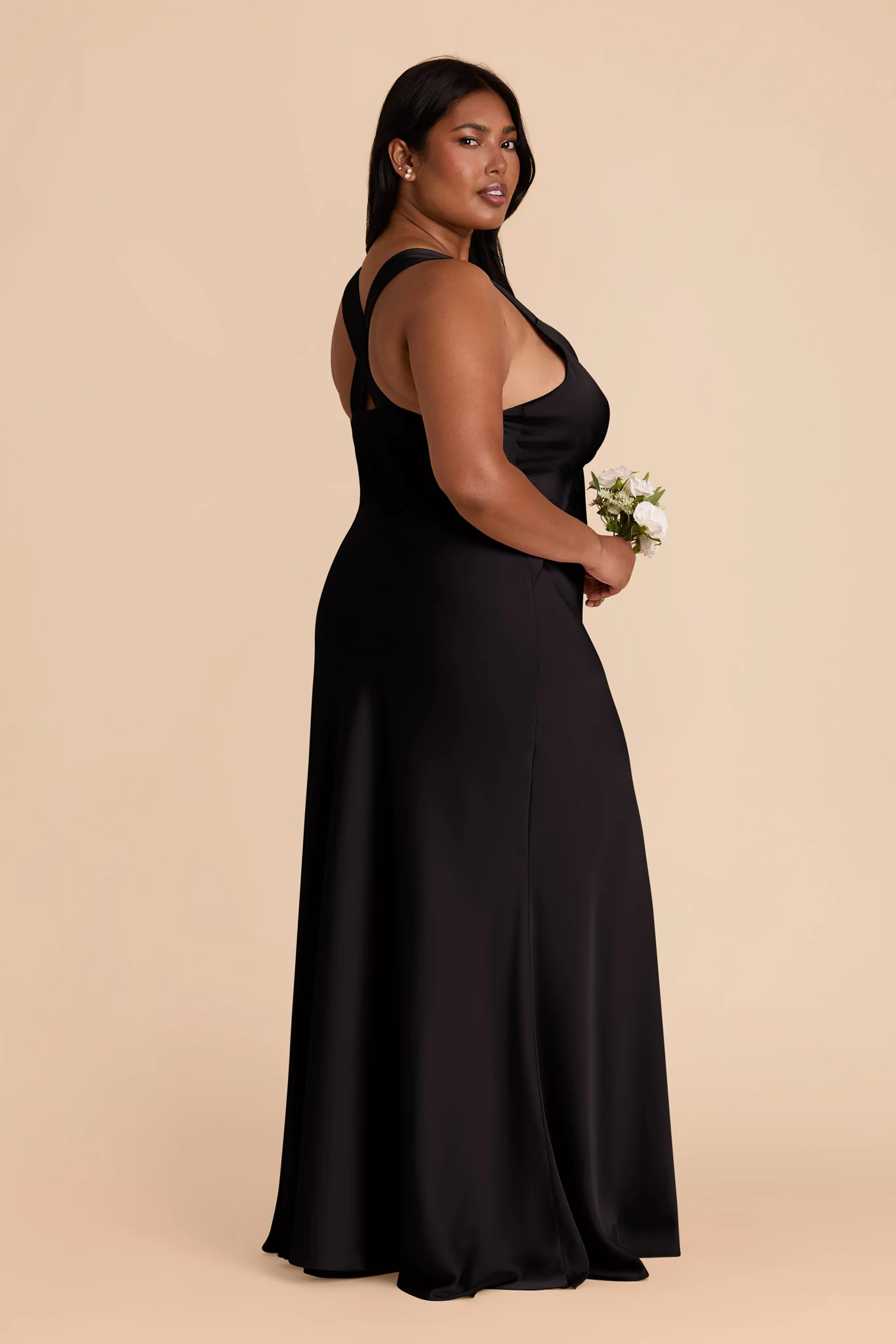 Matte Satin Black Dress - XNAUWBI