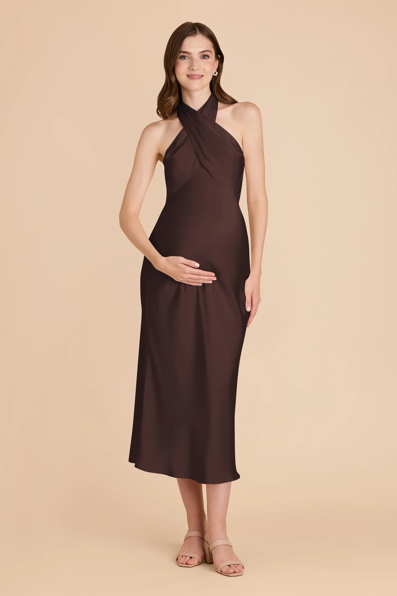 Matte Satin Espresso Dress - XNAUWBI