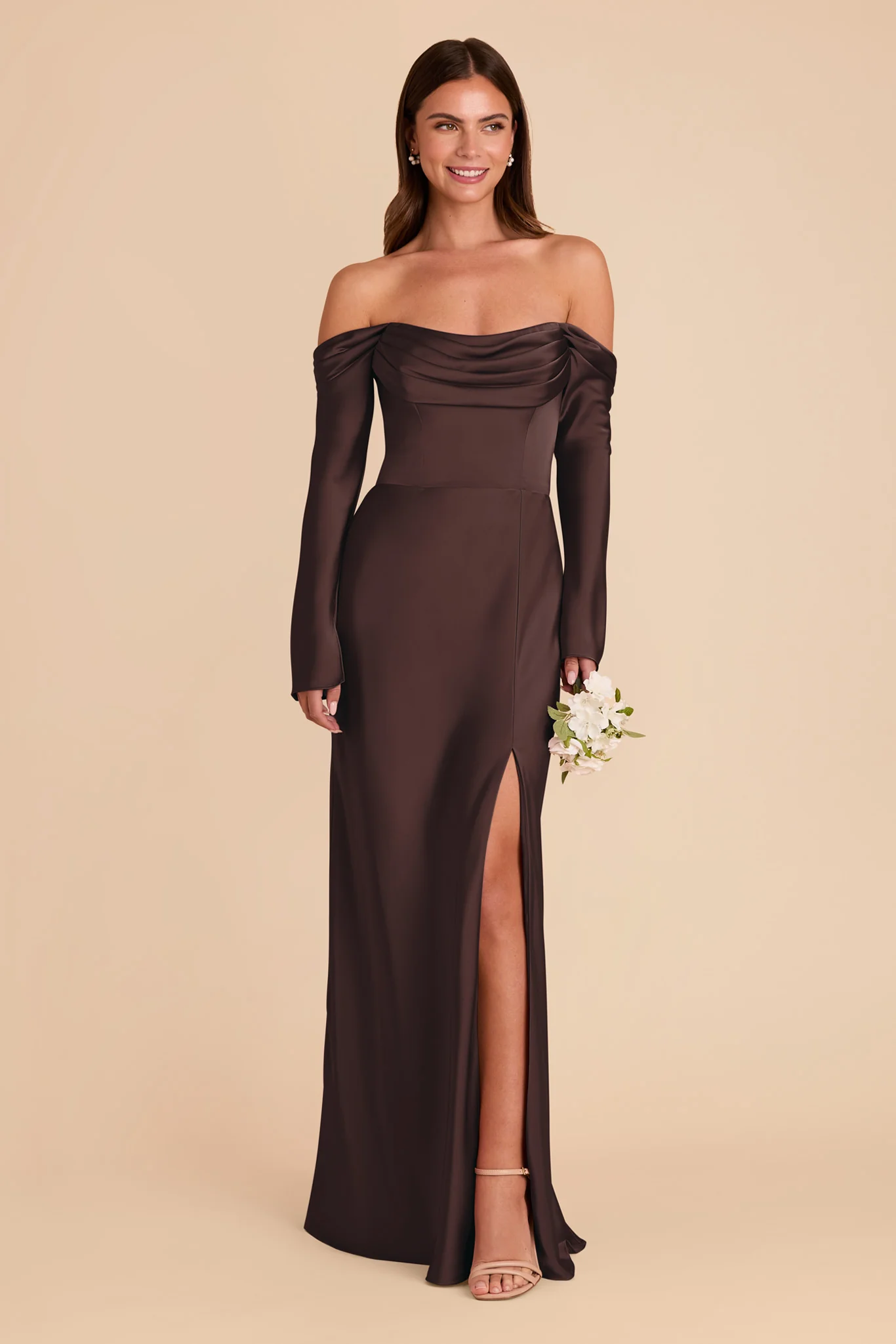 Matte Satin Espresso Dress - XNAUWBI