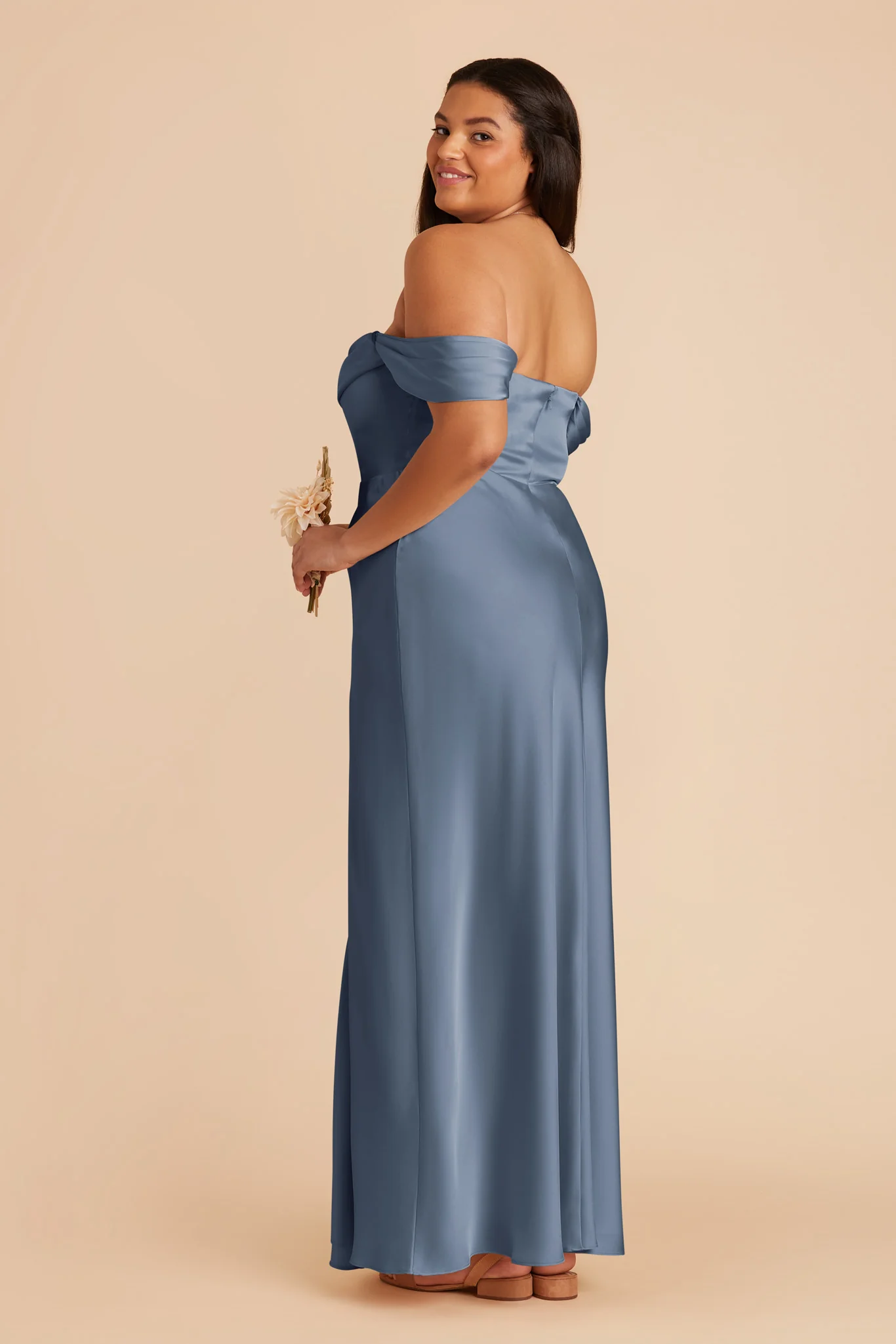 Matte Satin French Blue Dress - XNAUWBI