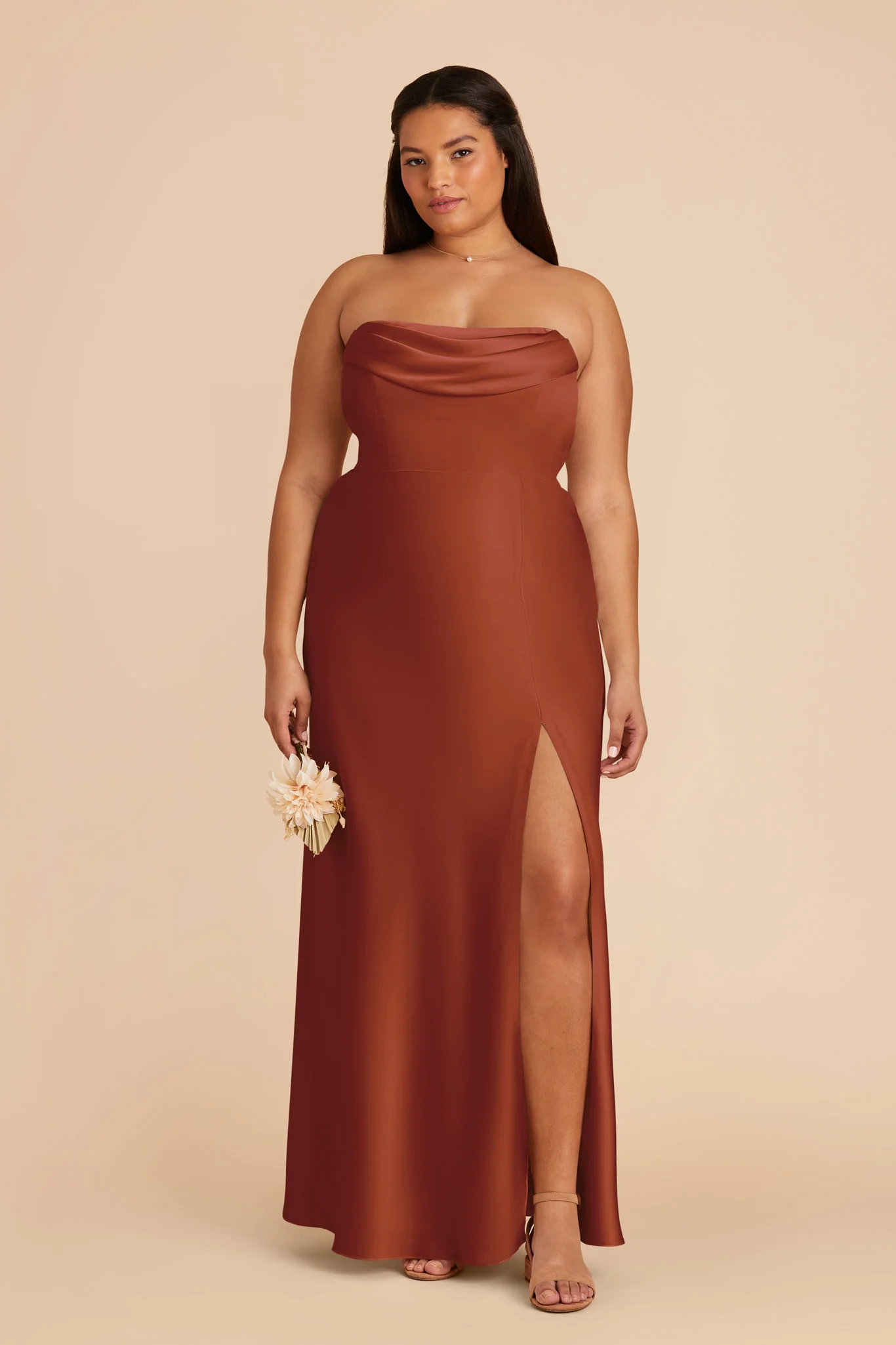 Matte Satin Auburn Dress - XNAUWBI