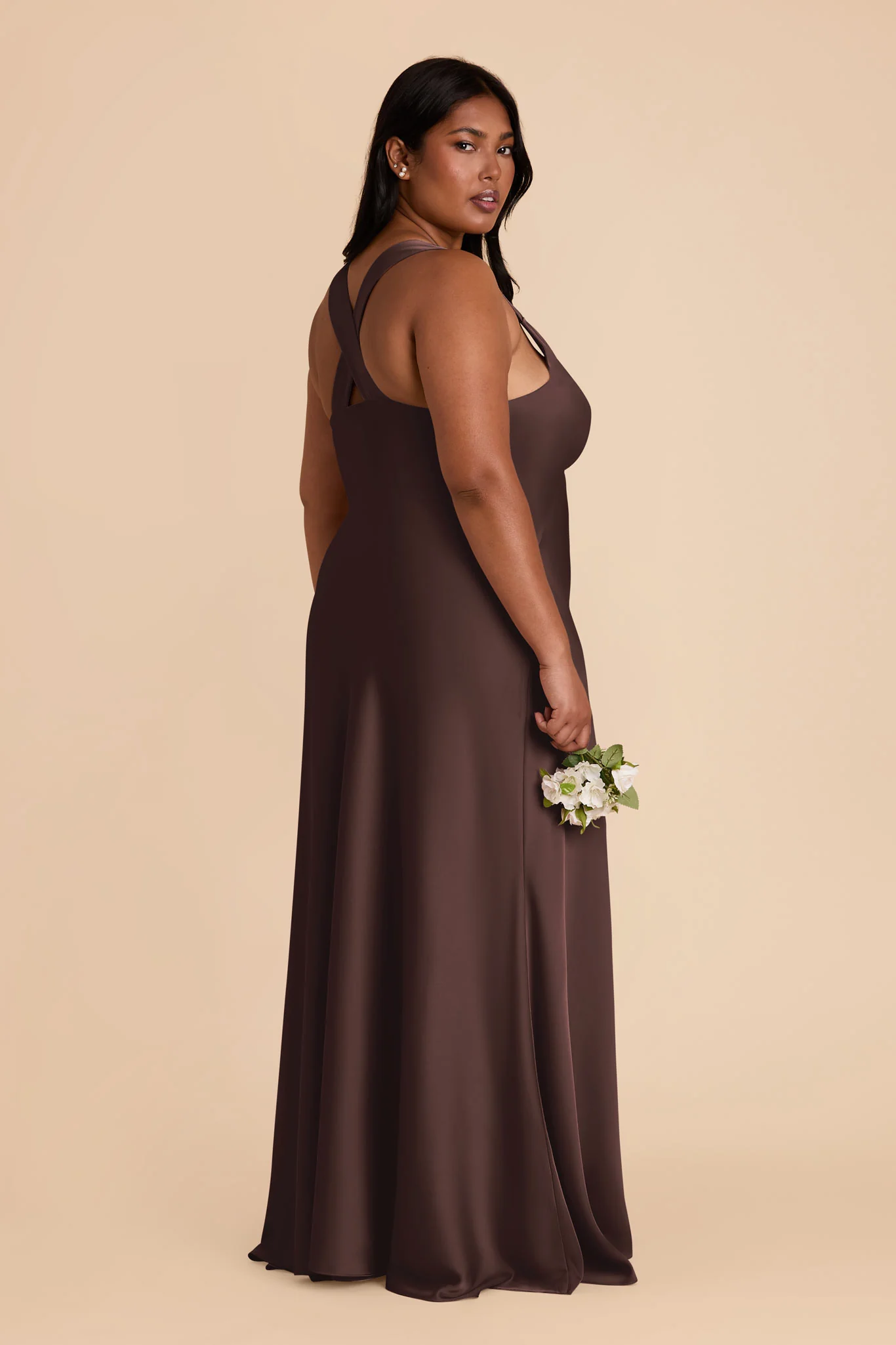 Matte Satin Espresso Dress - XNAUWBI