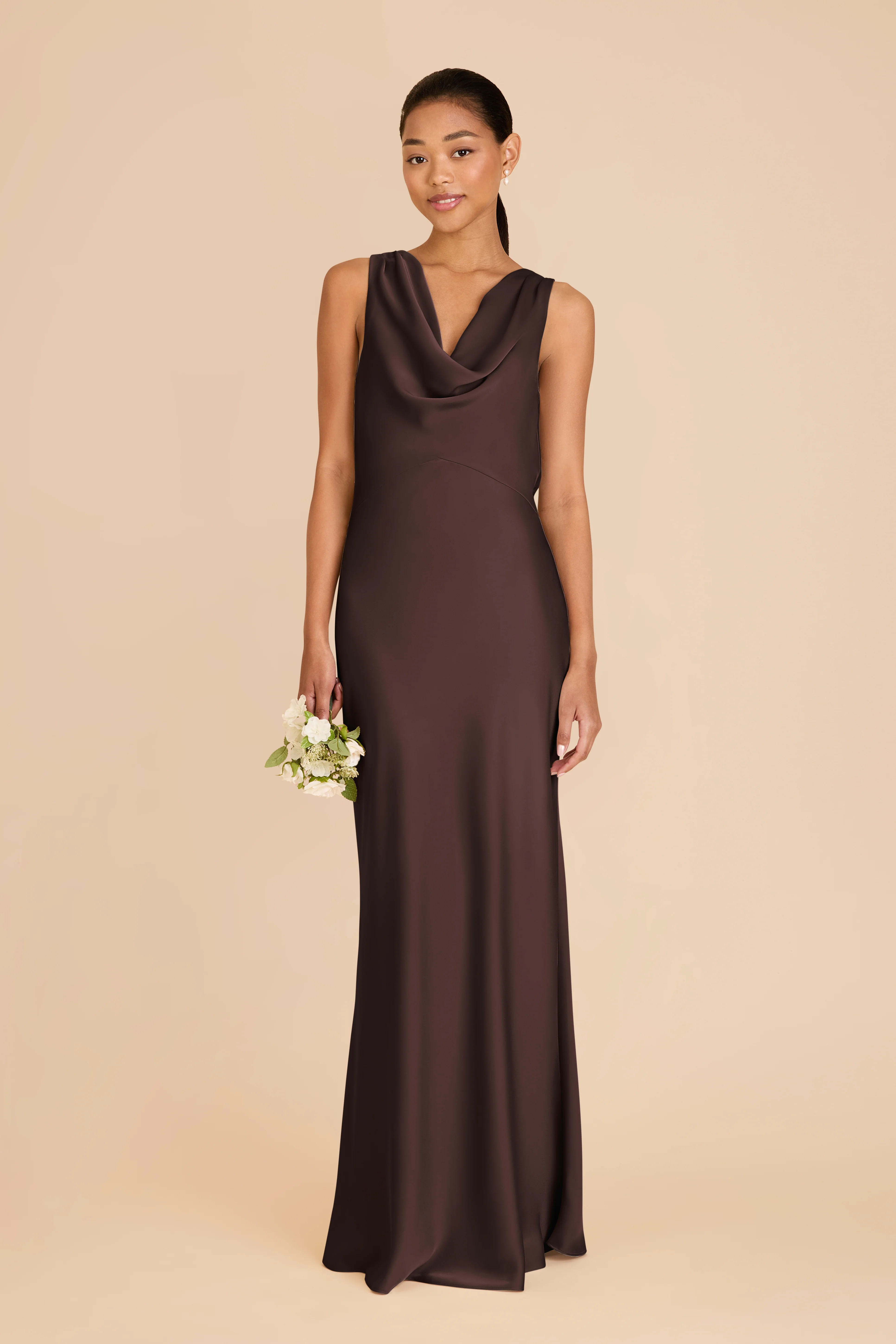 Matte Satin Espresso Dress - XNAUWBI