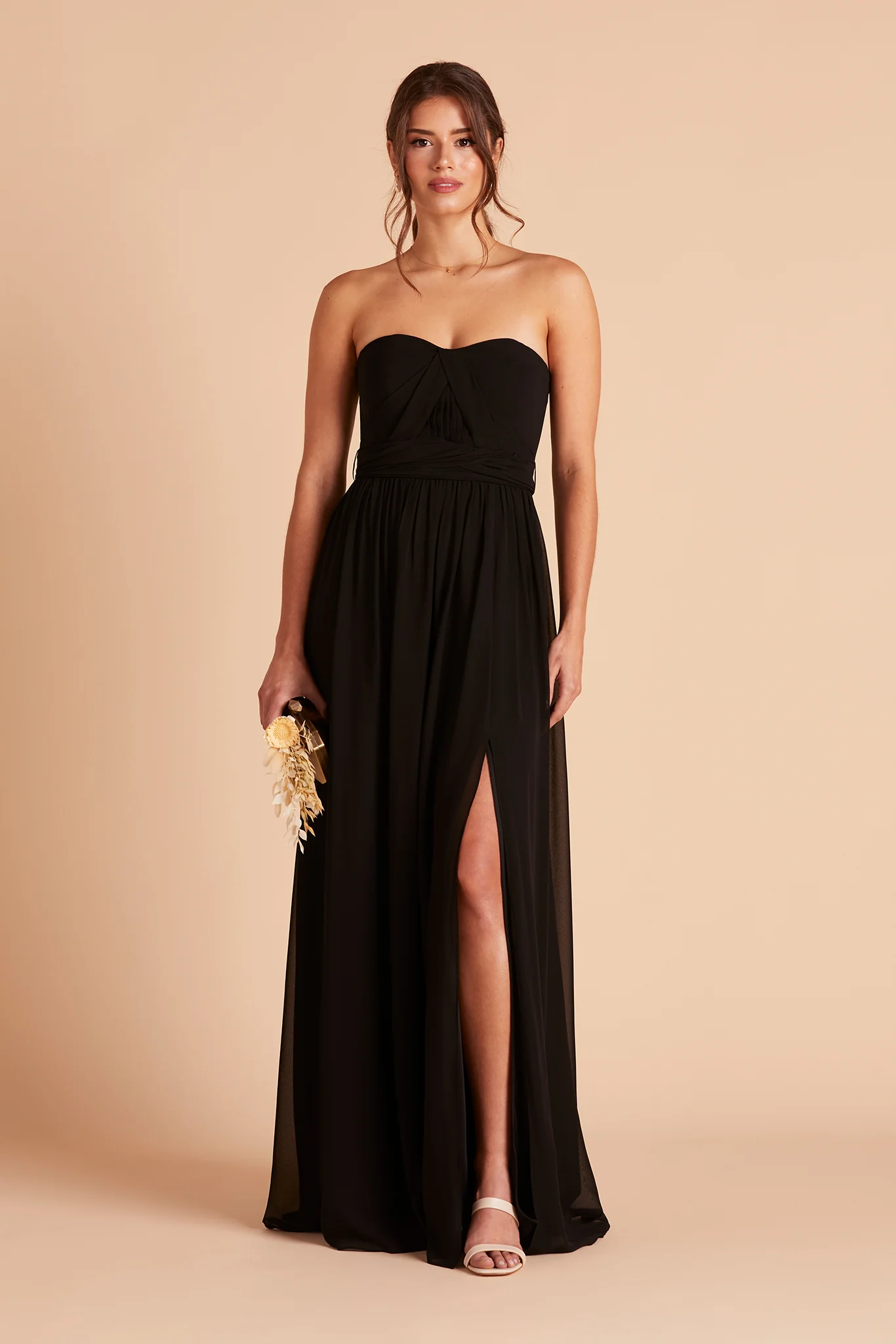 Chiffon Black Dress - XNAUWBI