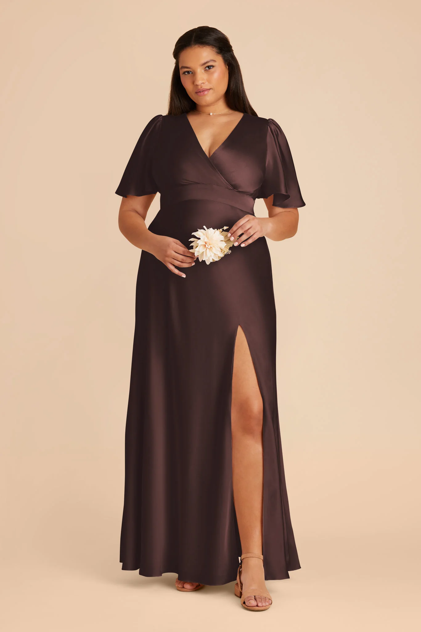 Matte Satin Espresso Dress - XNAUWBI