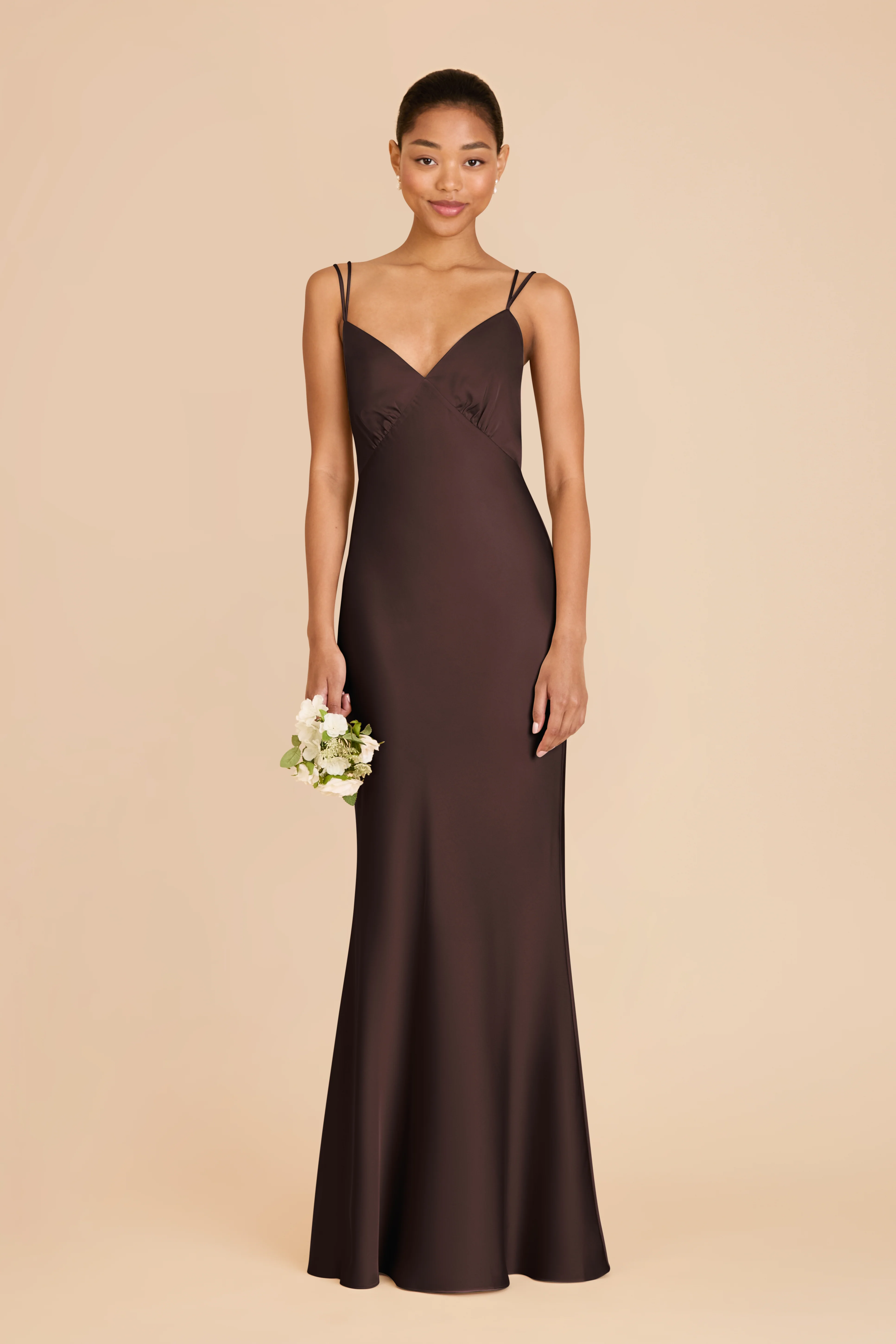 Matte Satin Espresso Dress - XNAUWBI