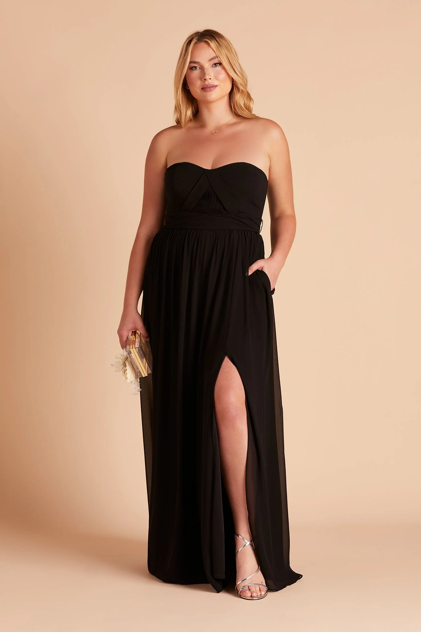 Chiffon Black Dress - XNAUWBI
