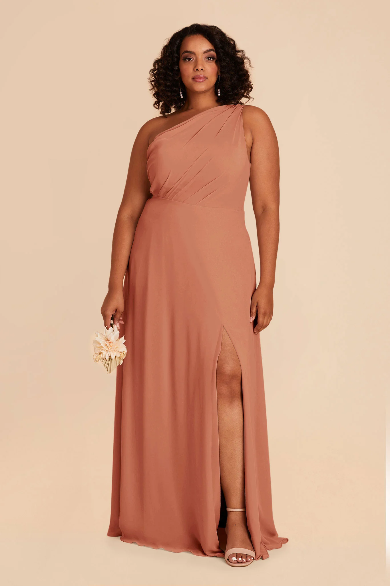 Chiffon Terracotta Dress - XNAUWBI