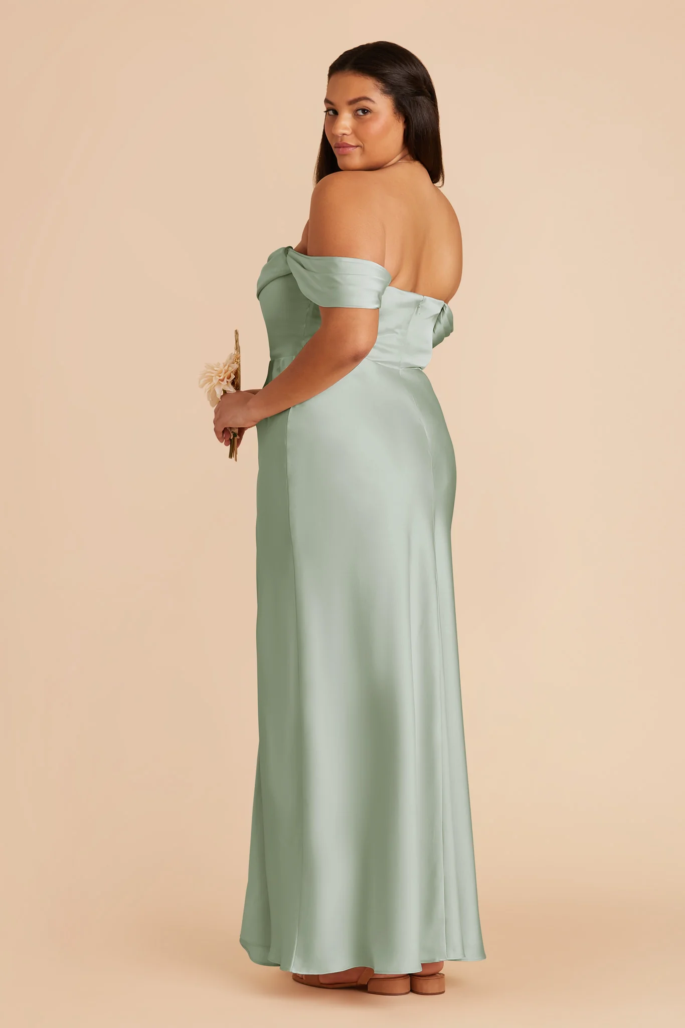 Matte Satin Sage Dress - XNAUWBI