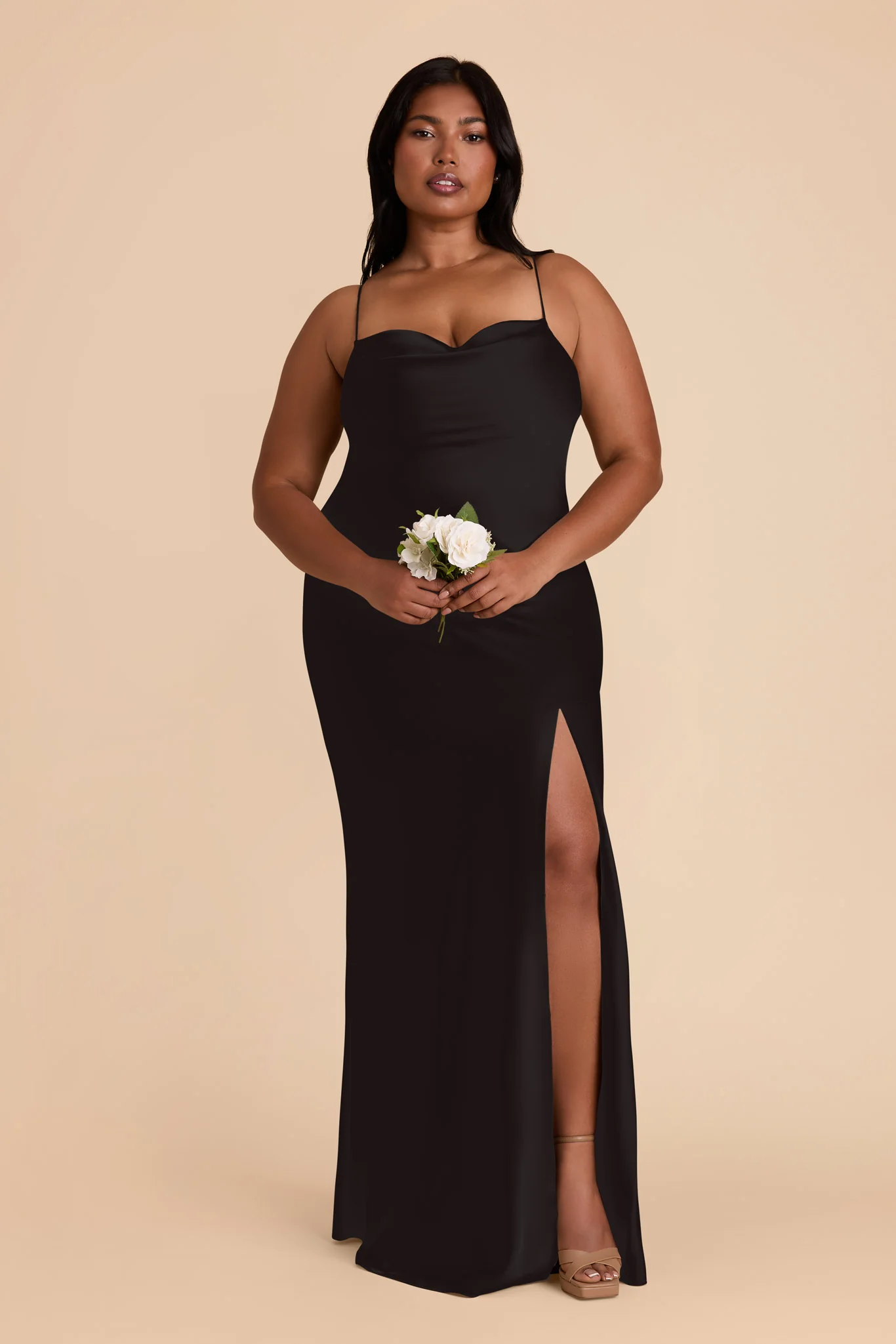 Matte Satin Black Dress - XNAUWBI
