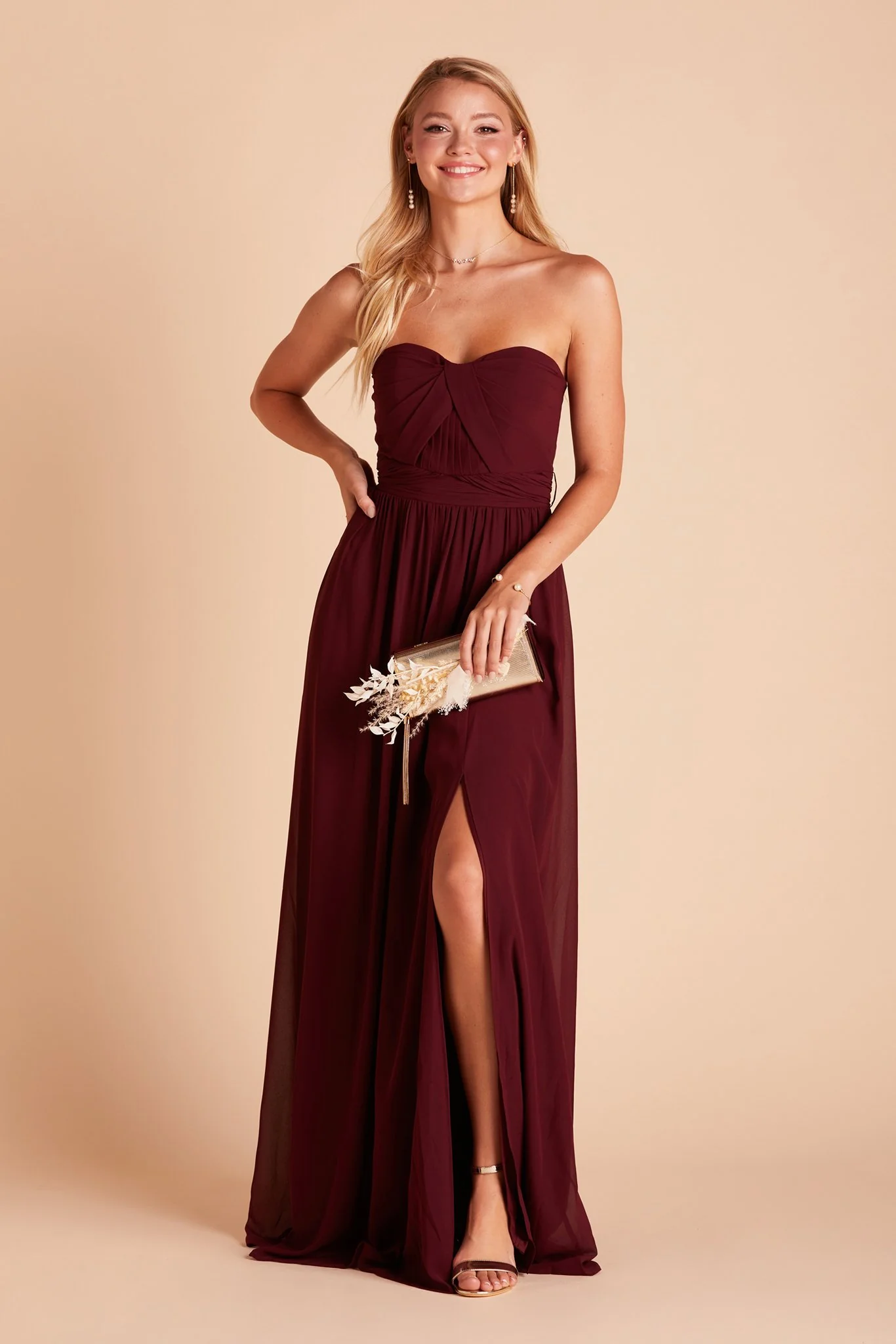 Chiffon Cabernet Dress - XNAUWBI