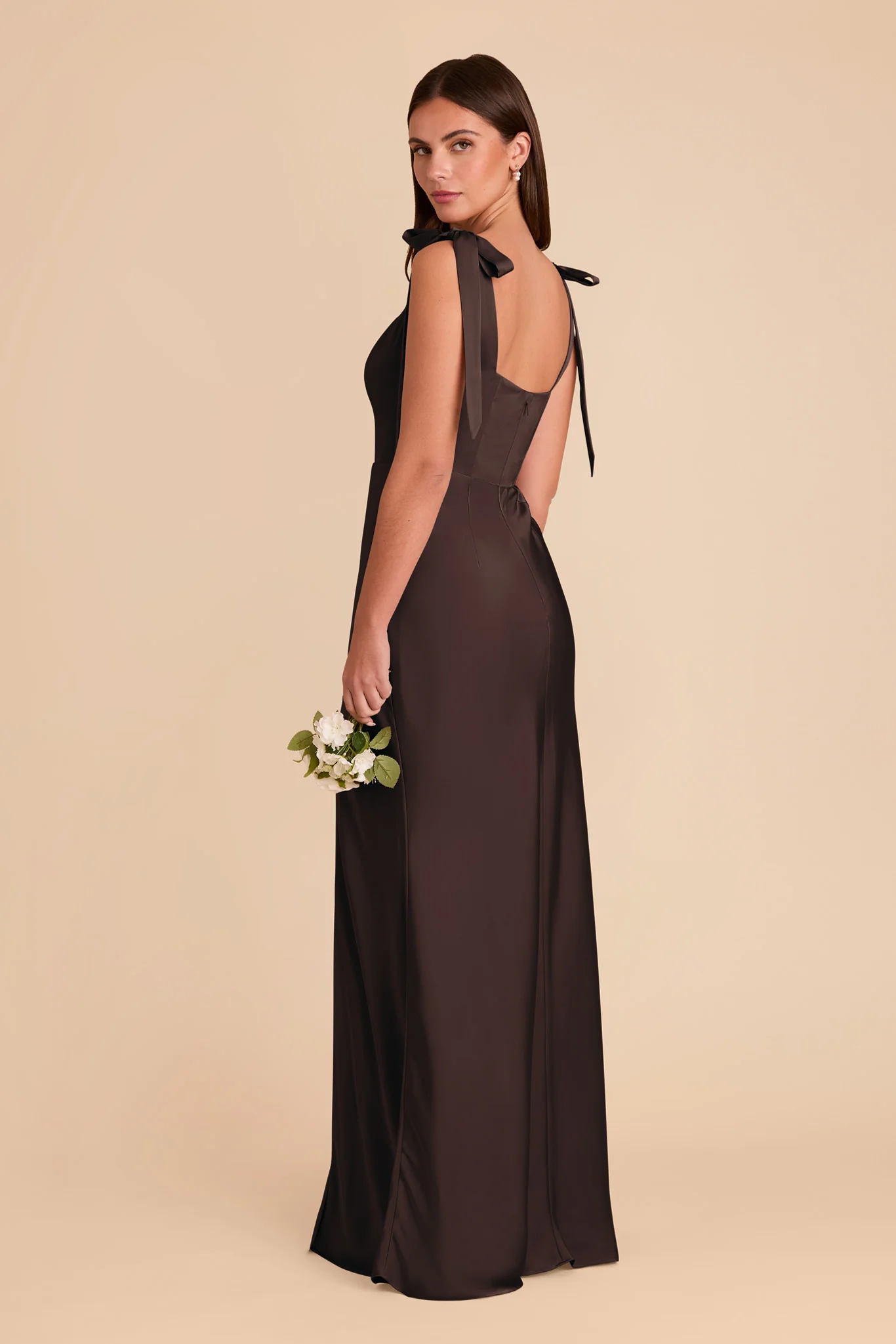 Matte Satin Espresso Dress - XNAUWBI