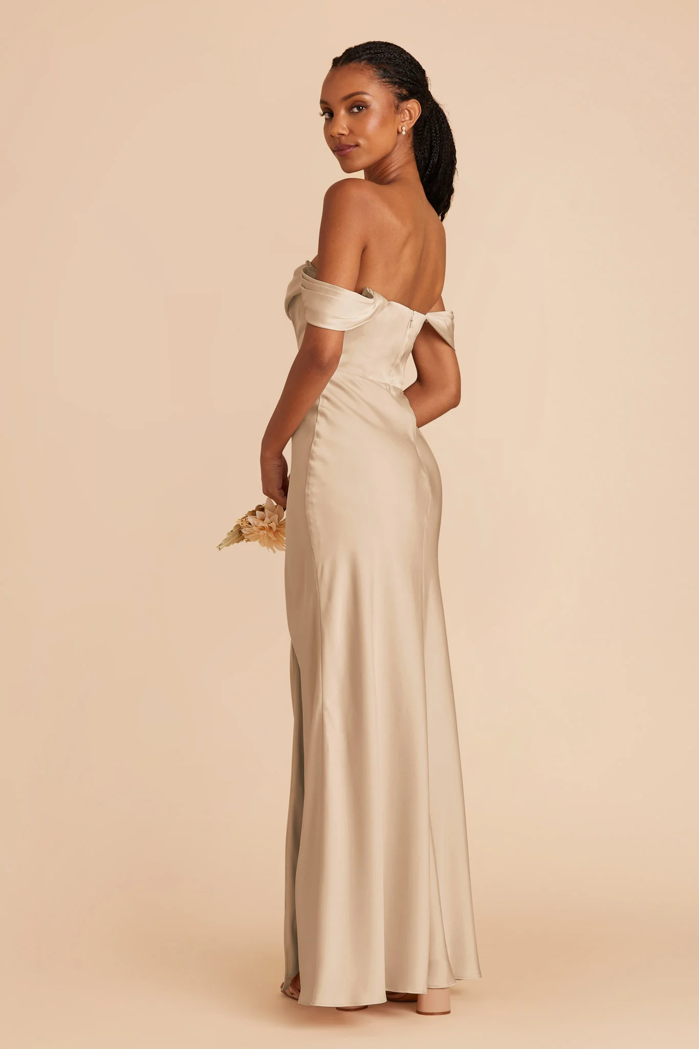 Matte Satin Gold Dress - XNAUWBI