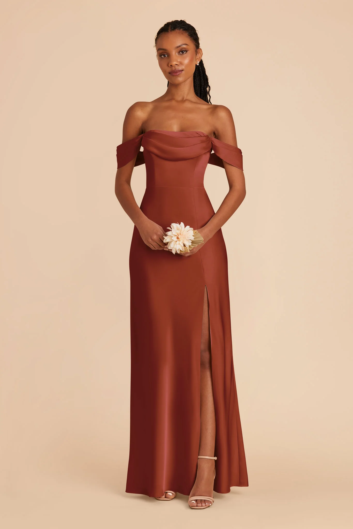 Matte Satin Auburn Dress - XNAUWBI