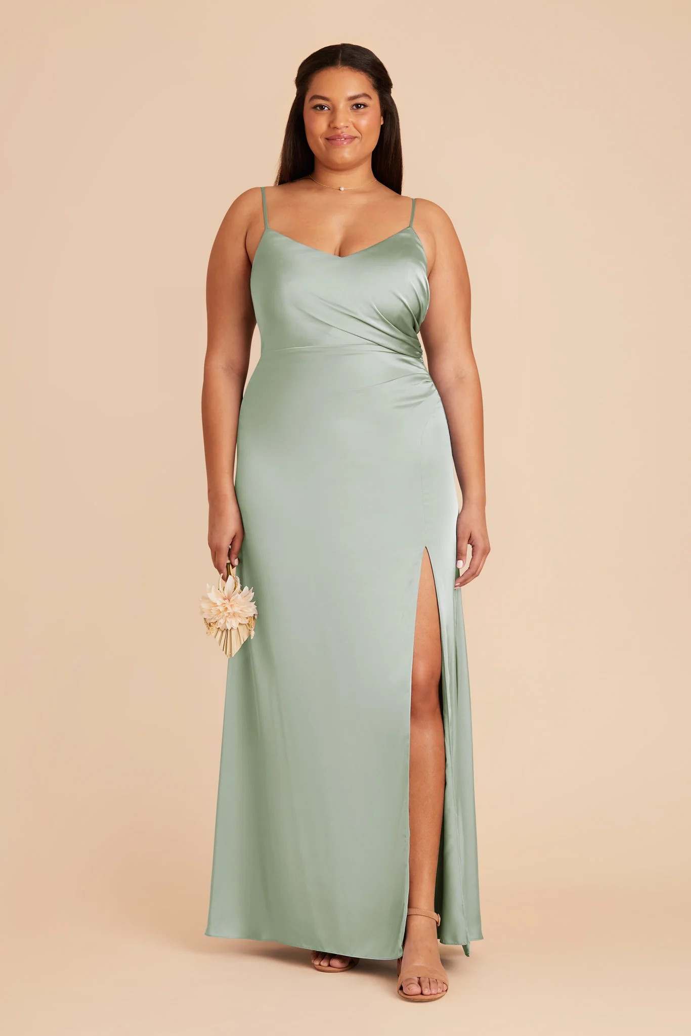 Matte Satin Sage Dress - XNAUWBI