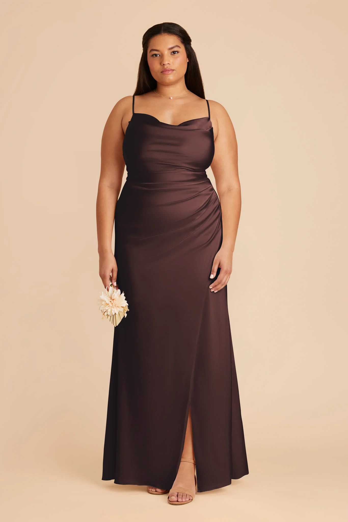 Matte Satin Espresso Dress - XNAUWBI