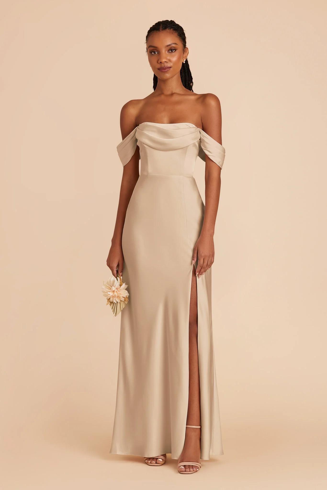 Matte Satin Gold Dress - XNAUWBI