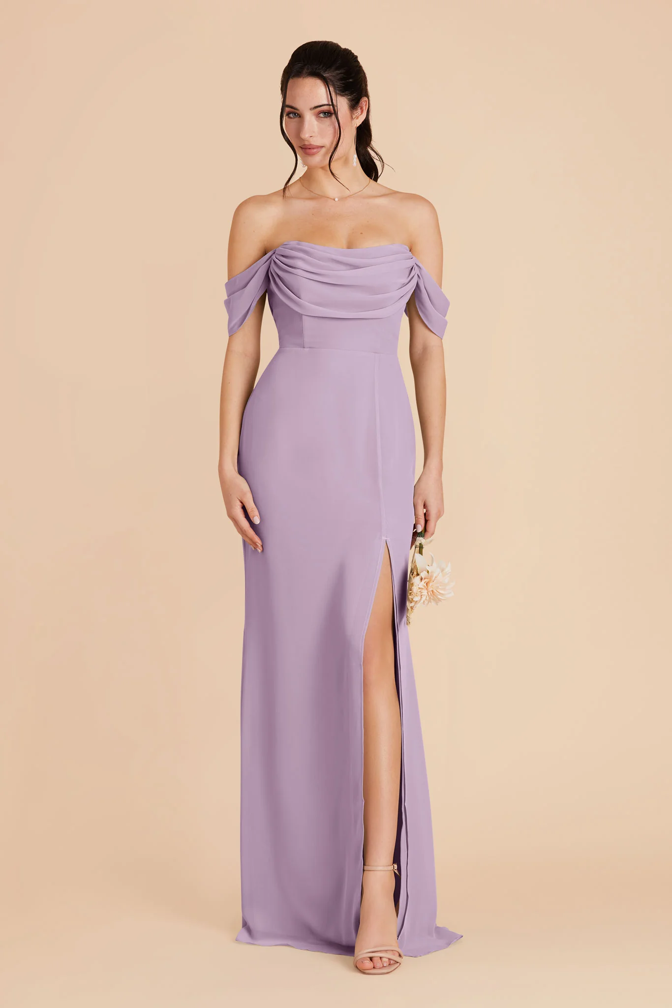 Chiffon Lavender Dress - XNAUWBI