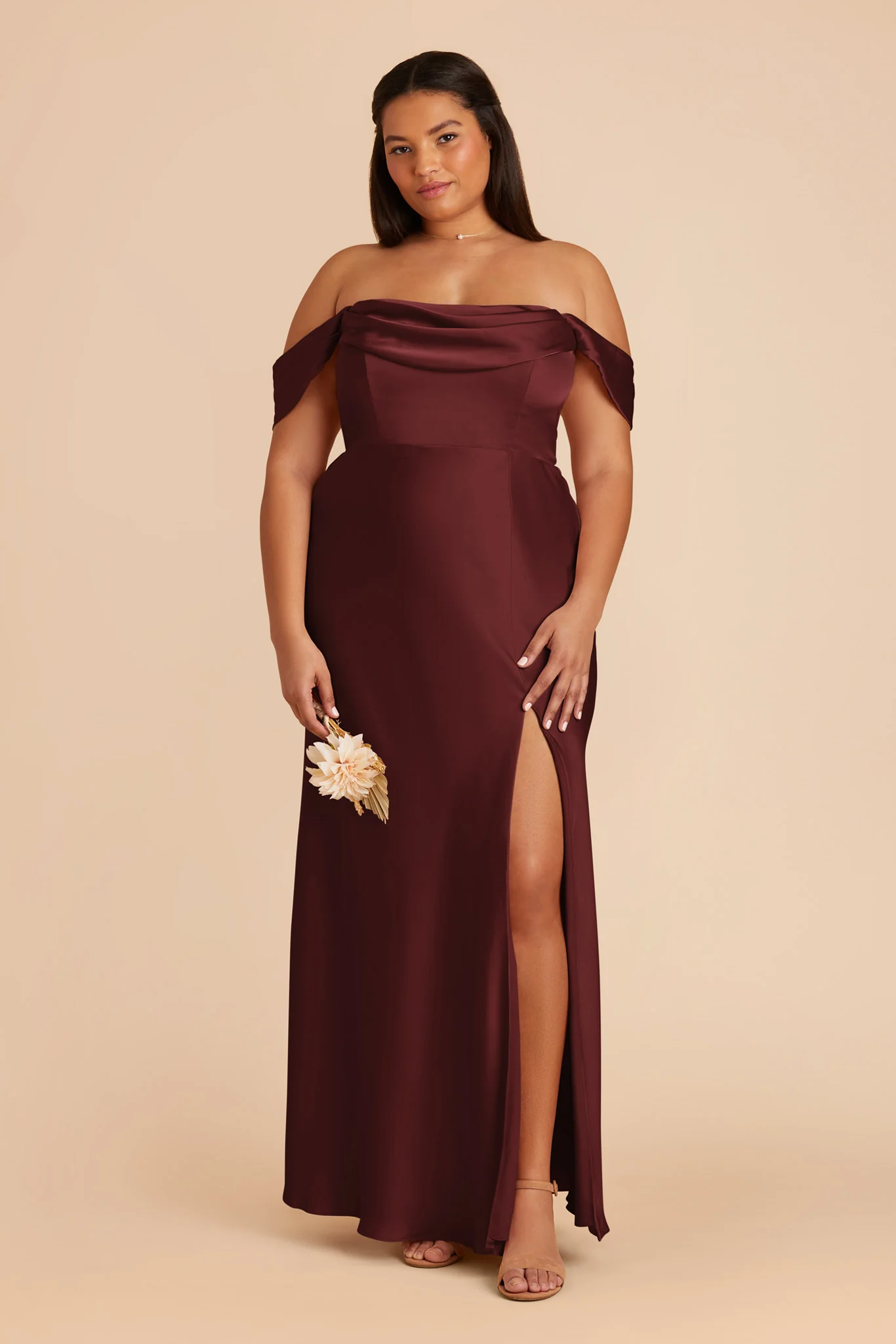 Matte Satin Cabernet Dress - XNAUWBI