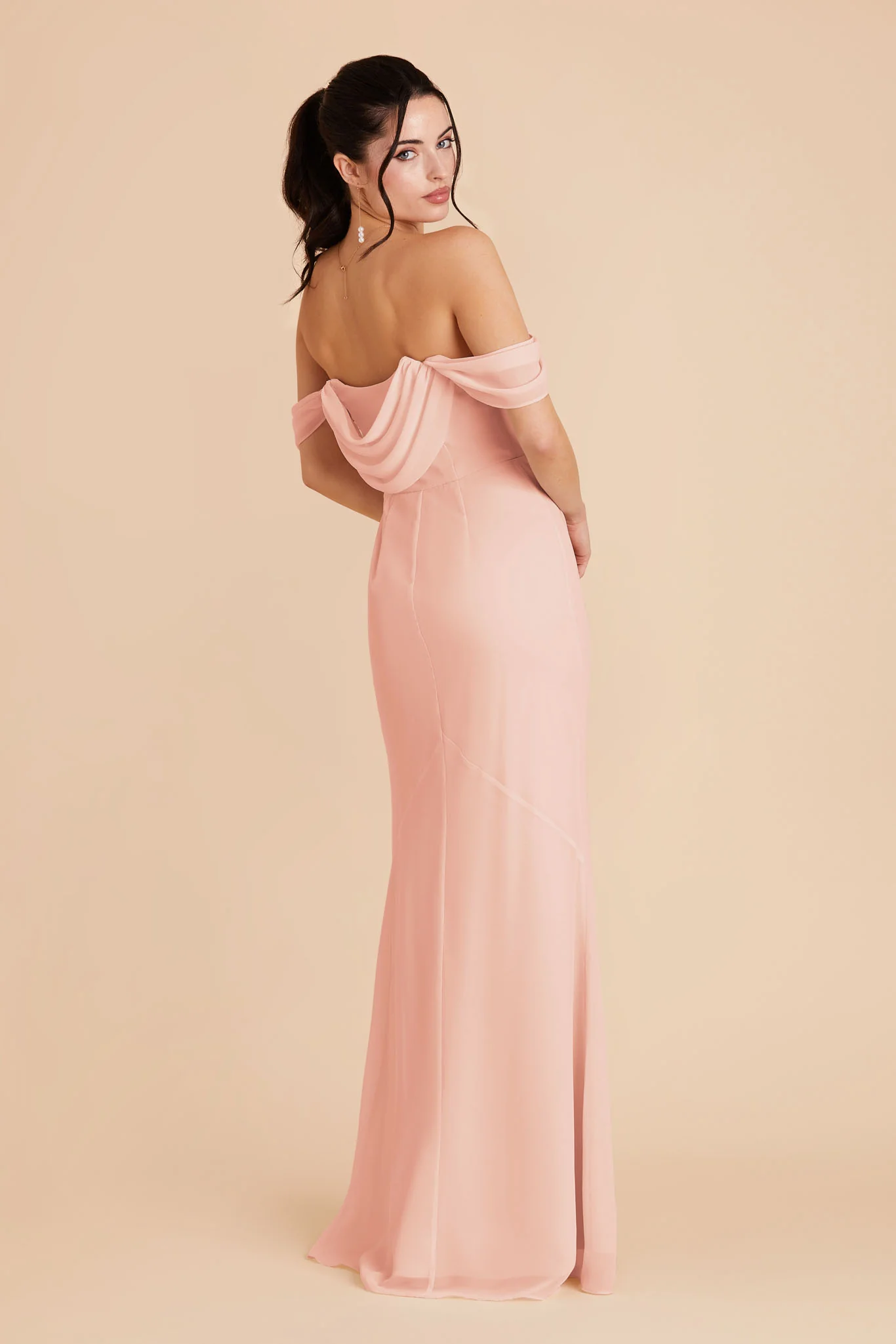 Chiffon Blush Pink Dress - XNAUWBI
