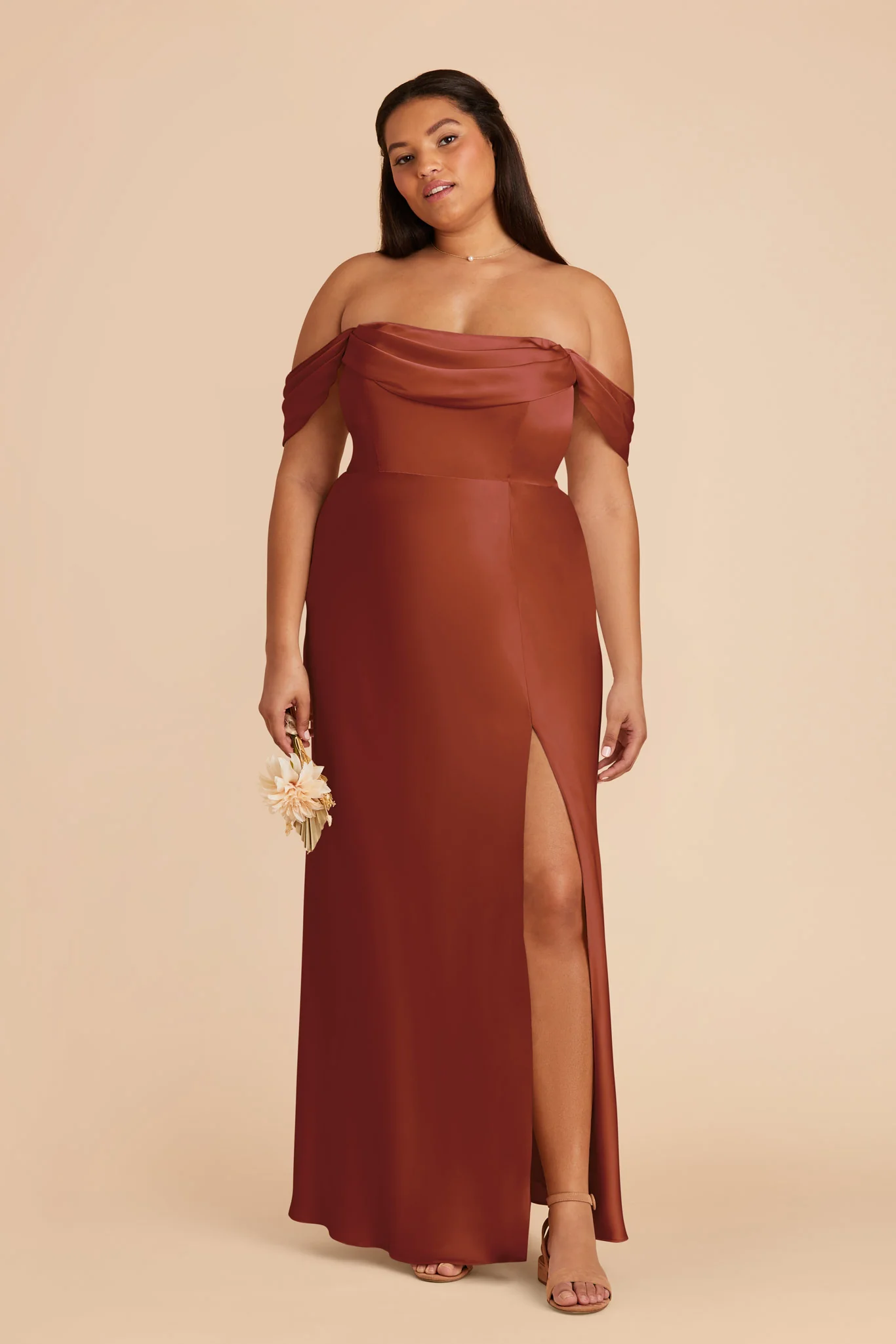 Matte Satin Auburn Dress - XNAUWBI