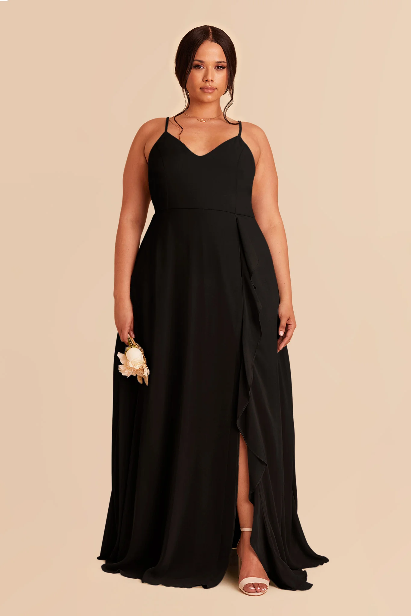 Chiffon Black Dress - XNAUWBI