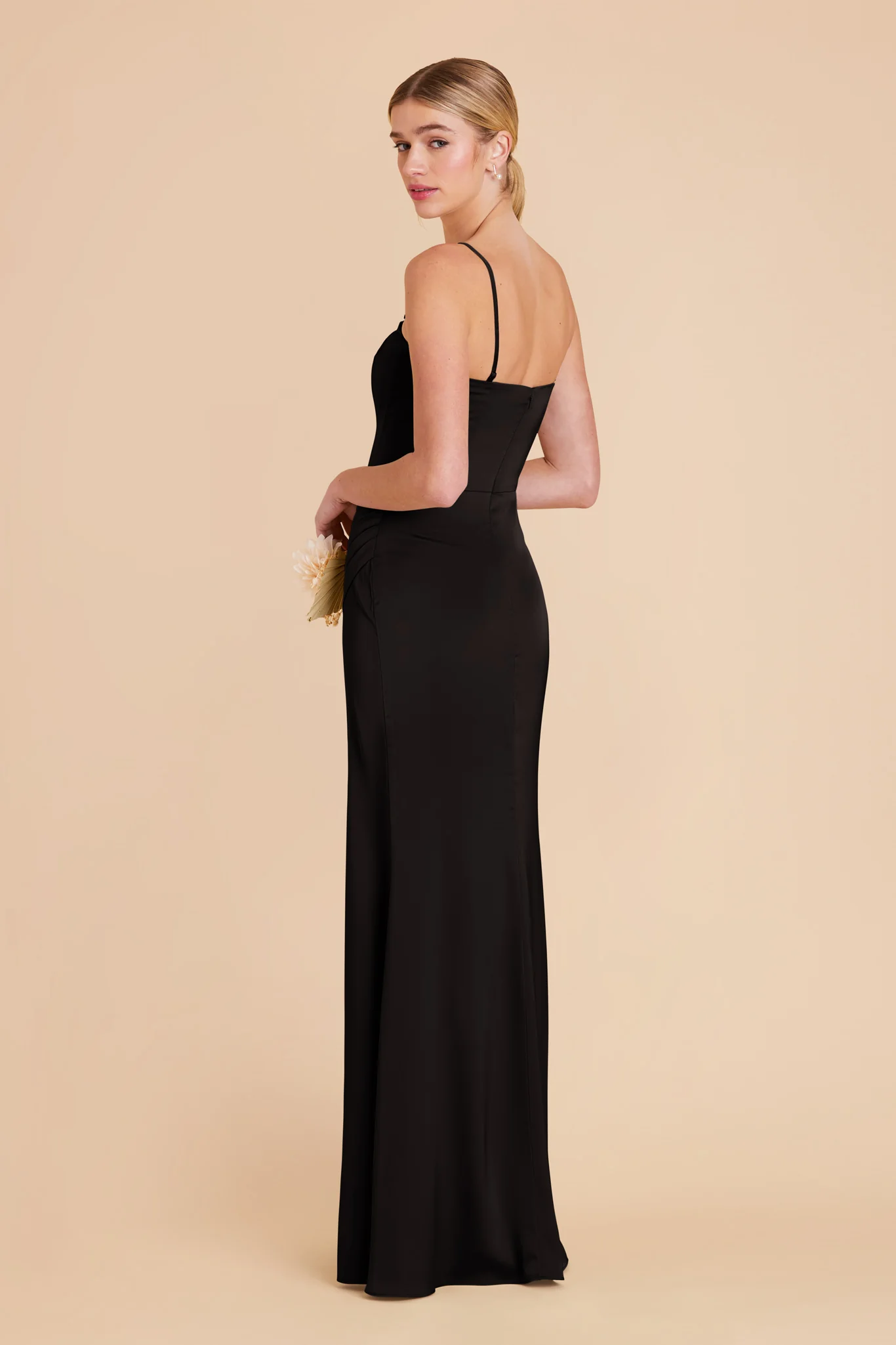 Matte Satin Black Dress - XNAUWBI
