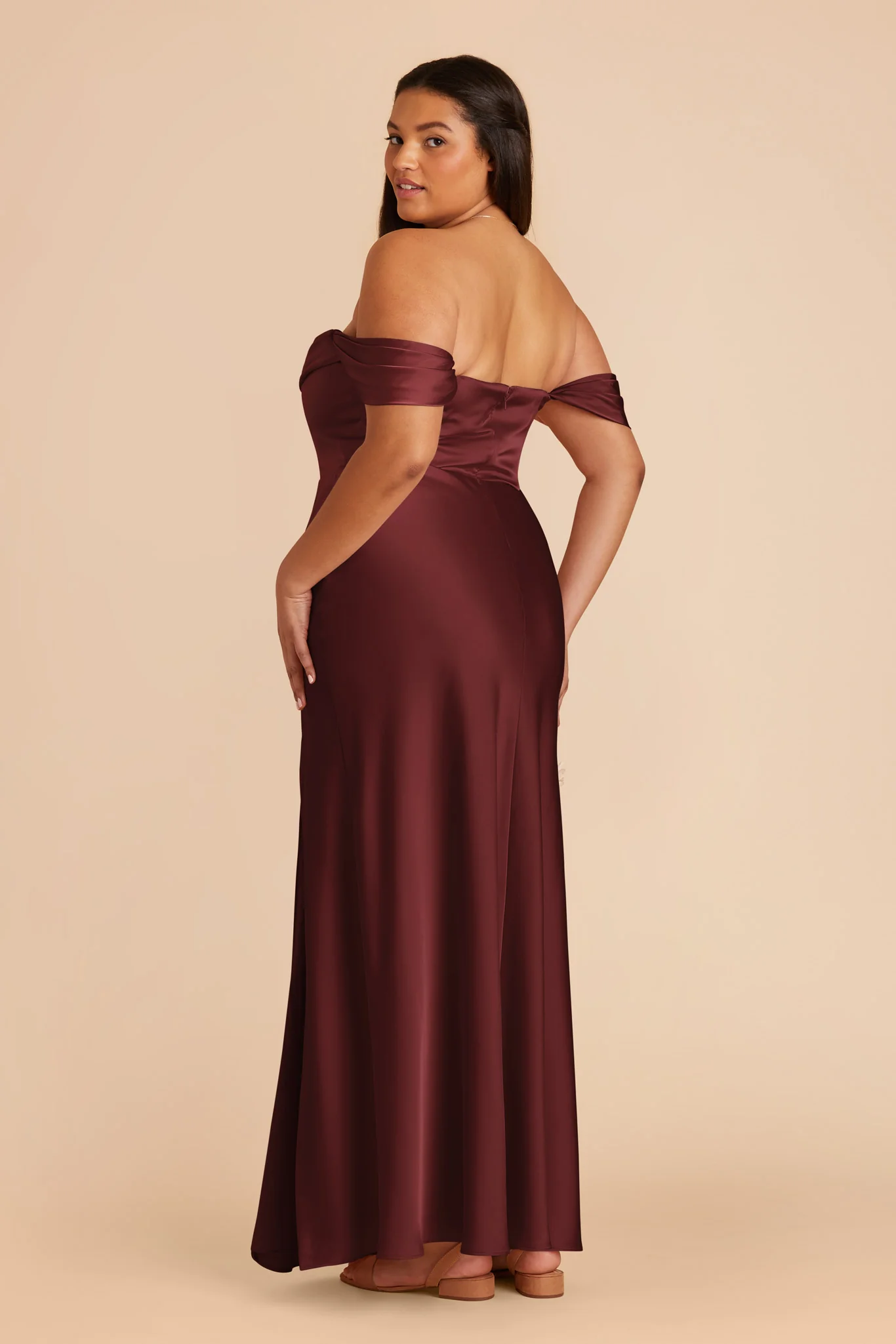 Matte Satin Cabernet Dress - XNAUWBI