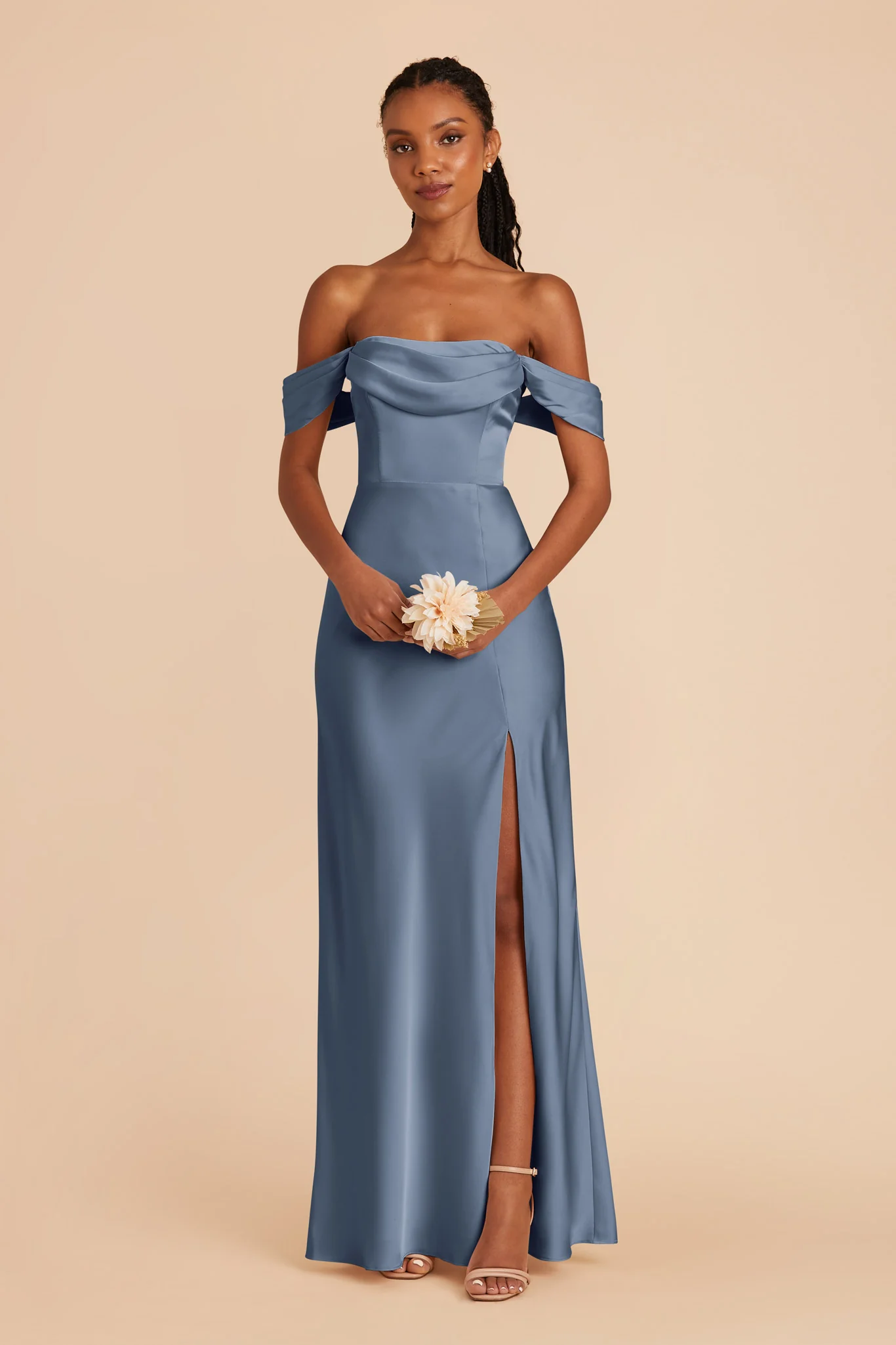 Matte Satin French Blue Dress - XNAUWBI