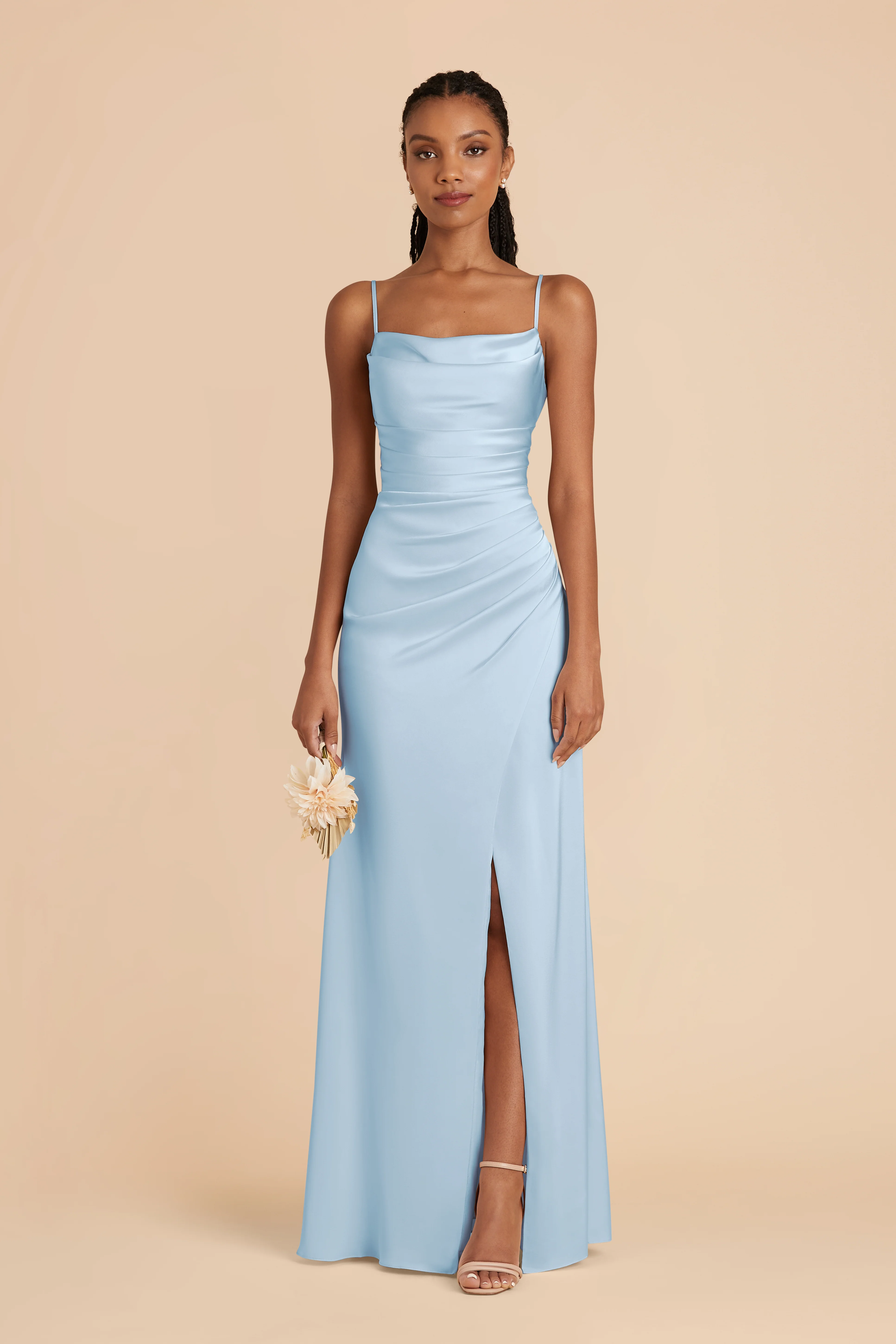 Matte Satin Sky Blue Dress - XNAUWBI