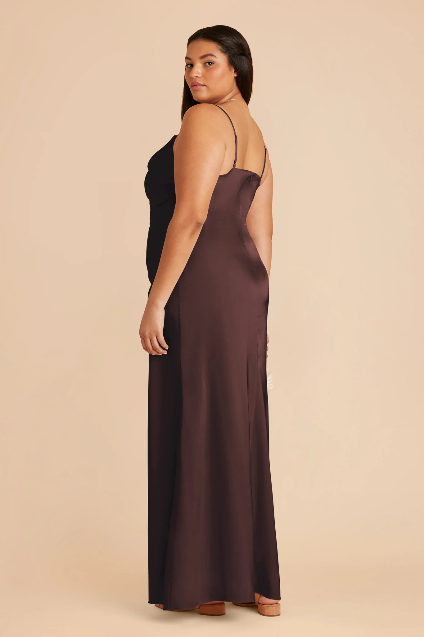 Matte Satin Espresso Dress - XNAUWBI