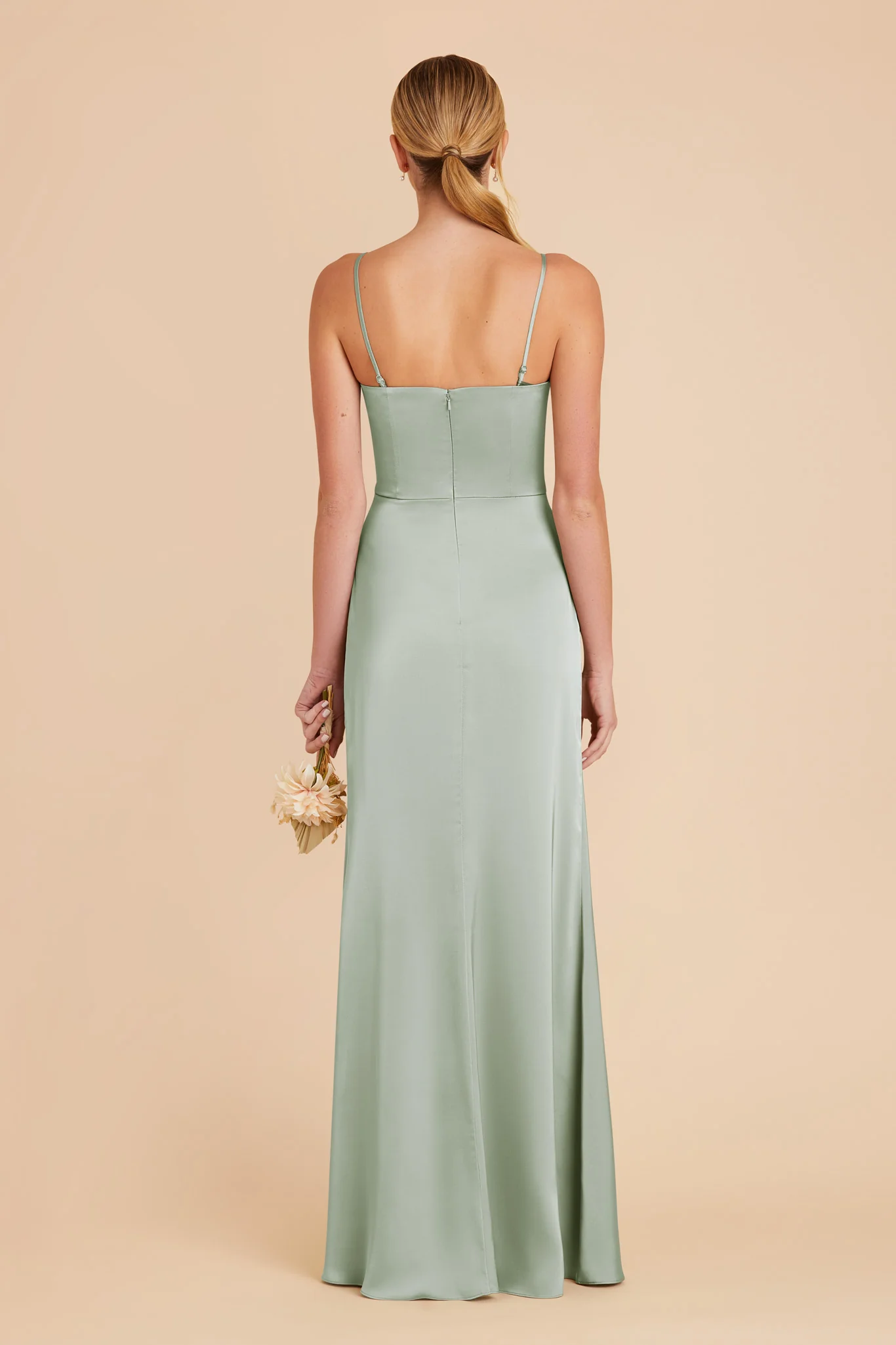 Matte Satin Sage Dress - XNAUWBI