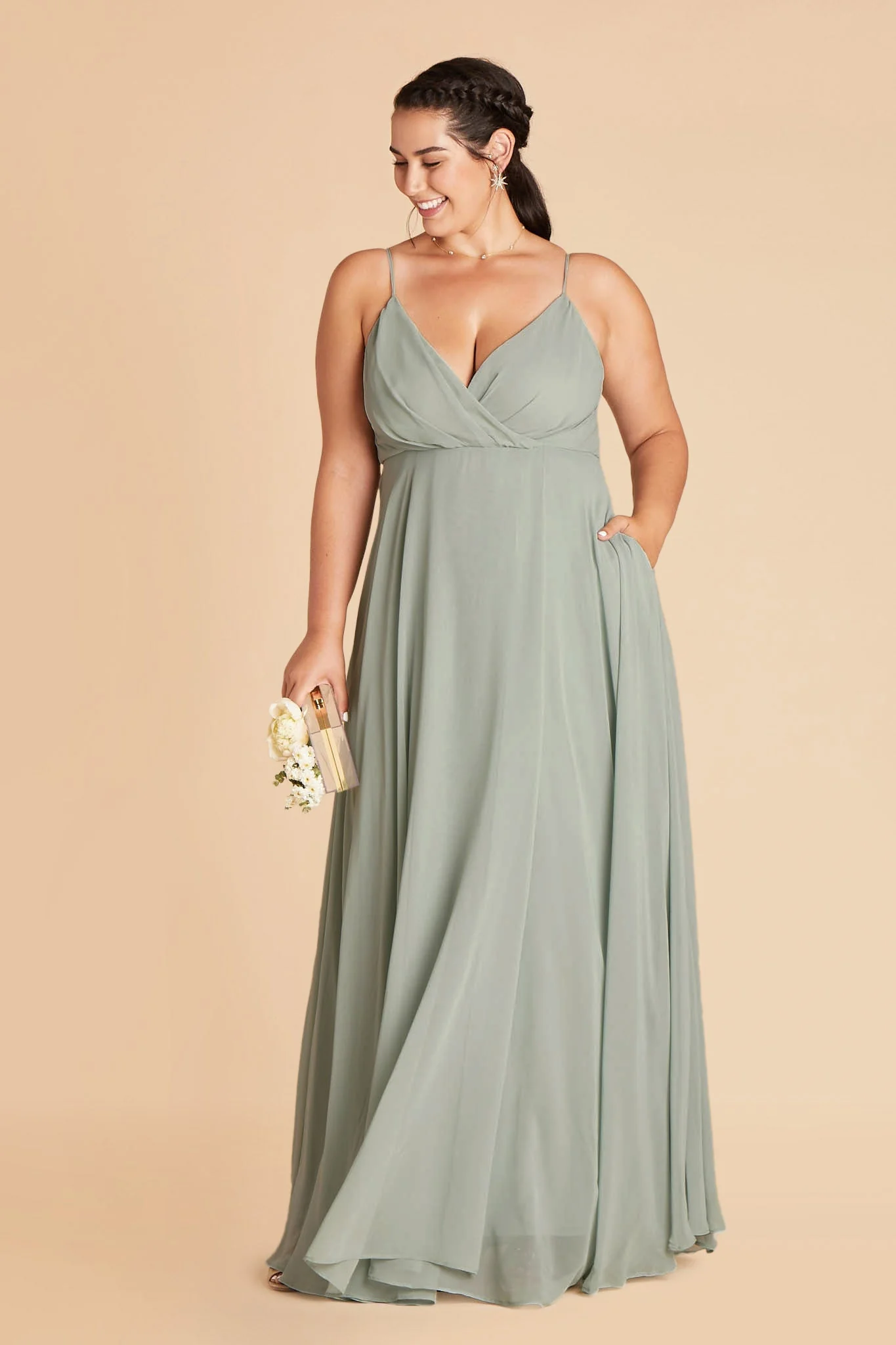Chiffon Sage Dress - XNAUWBI